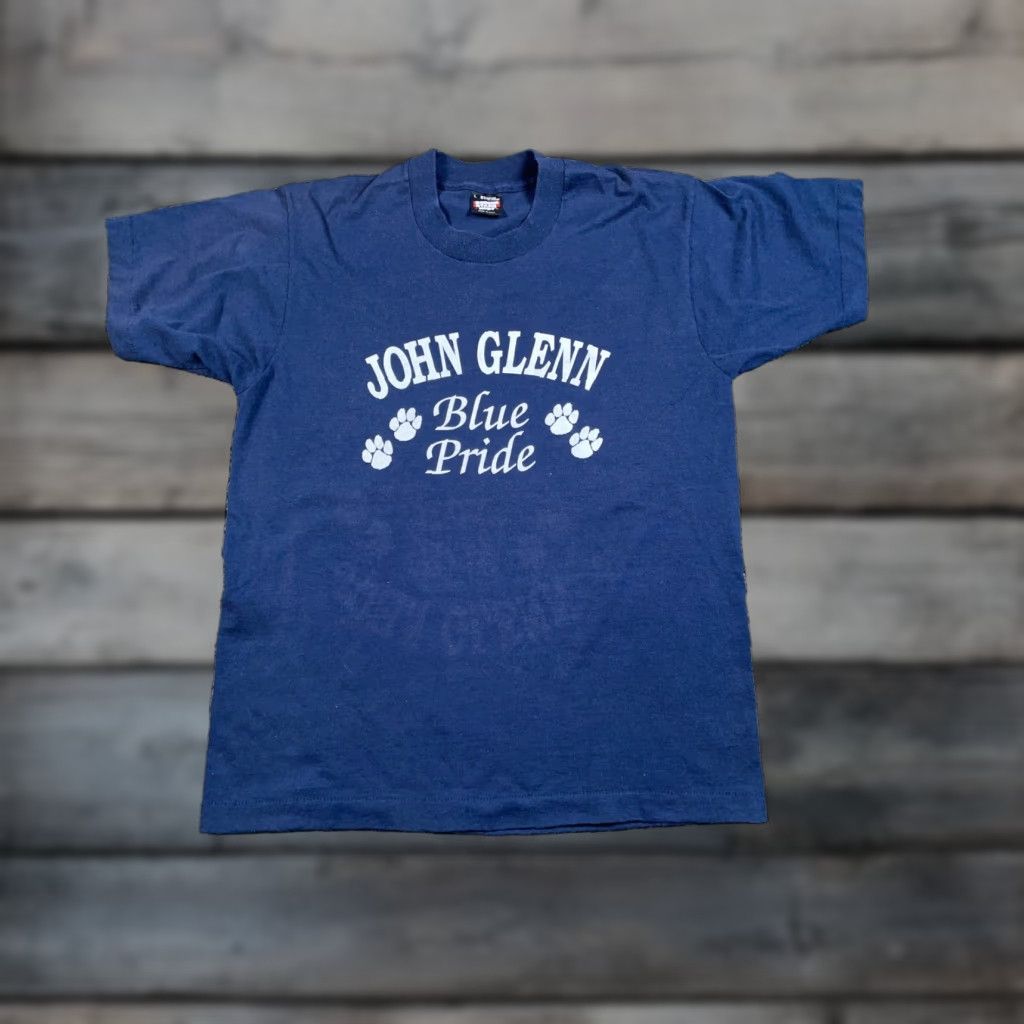Vintage VTG 90s John Glenn Blue Pride T-Shirt Adult Large Men Bay City Michigan Screen Stars Best Brand Vintage Shirt Mens 90s Retro City Hipster Size US L / EU 52-54 / 3 - 1 Thumbnail