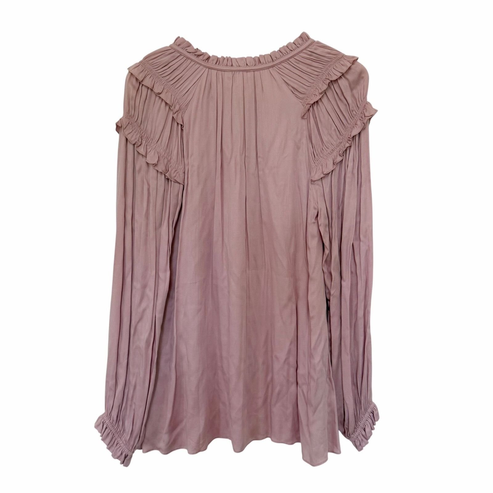 Other Sundance Pink Ruffle Long Sleeve Boho Peasant Blouse Sz M Size M / US 6-8 / IT 42-44 - 3 Thumbnail