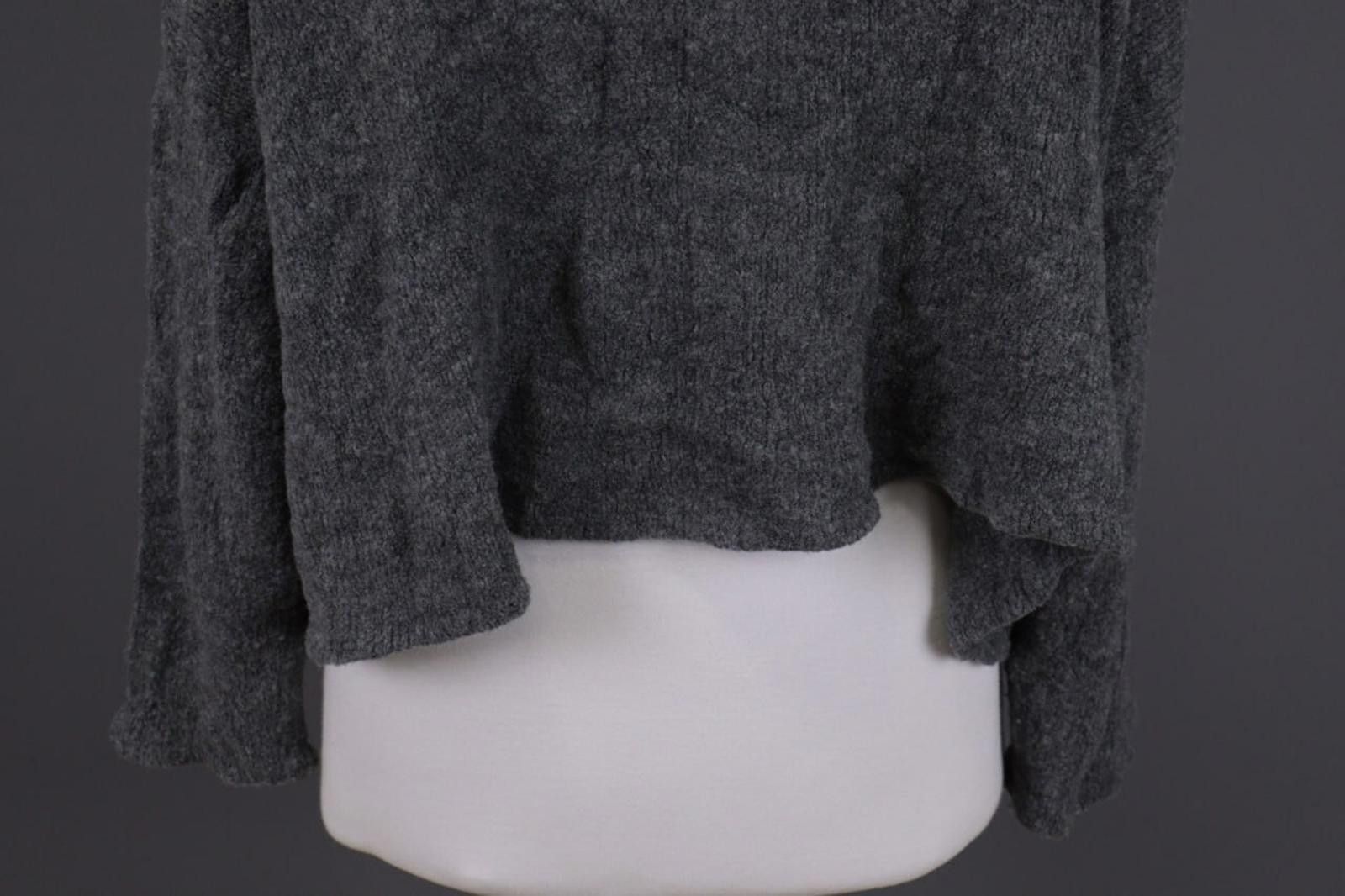 Designer Grizas Gray Wool Lagenlook Textured Sweater Size XL Size XL / US 12-14 / IT 48-50 - 12 Thumbnail