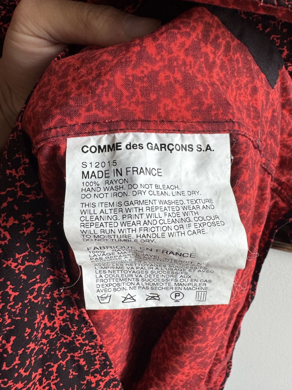 Comme des Garcons SHIRT COMME DES GARCONS SHIRT Button Up Red S12015 Size US S / EU 44-46 / 1 - 4 Thumbnail