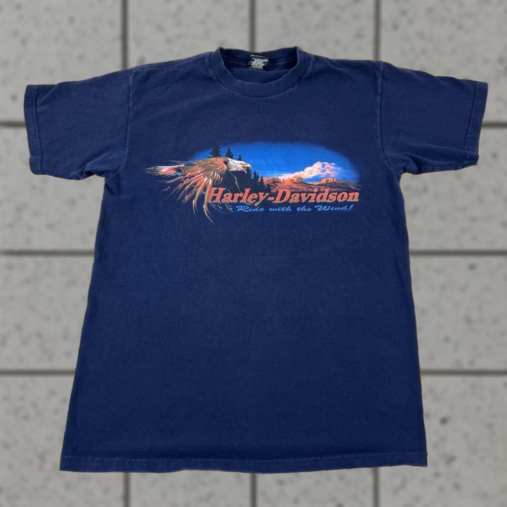 Harley Davidson Harley-Davidson T-Shirt Medium M Blue Tucson Arizona Bucking Horse Cowboy Motorcycles Horse Shirt Mens Blue 2000s Size US M / EU 48-50 / 2 - 1 Thumbnail