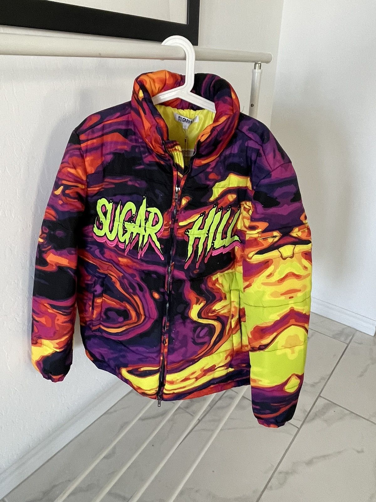 image of Sugarhill Potion Puffer Jacket in Purple, Men's (Size Large)