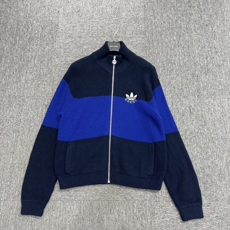 Gucci Gucci Adidas Collaboration Spliced Wool Zip Jacket Size US M / EU 48-50 / 2 - 1 Thumbnail