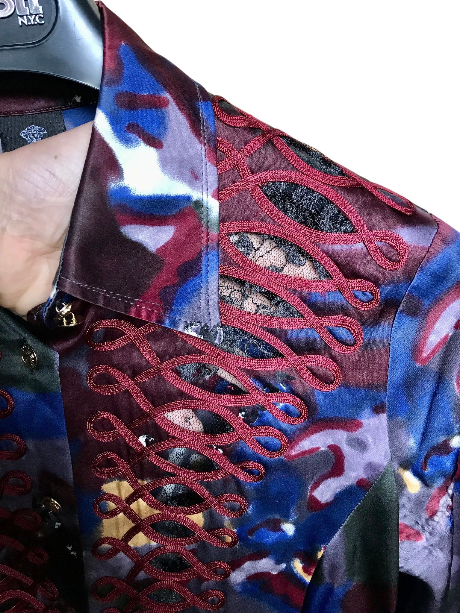 Versace Jeans Couture Versace Jeans Couture Silk Embroidered Shirt M Size M / US 6-8 / IT 42-44 - 4 Thumbnail