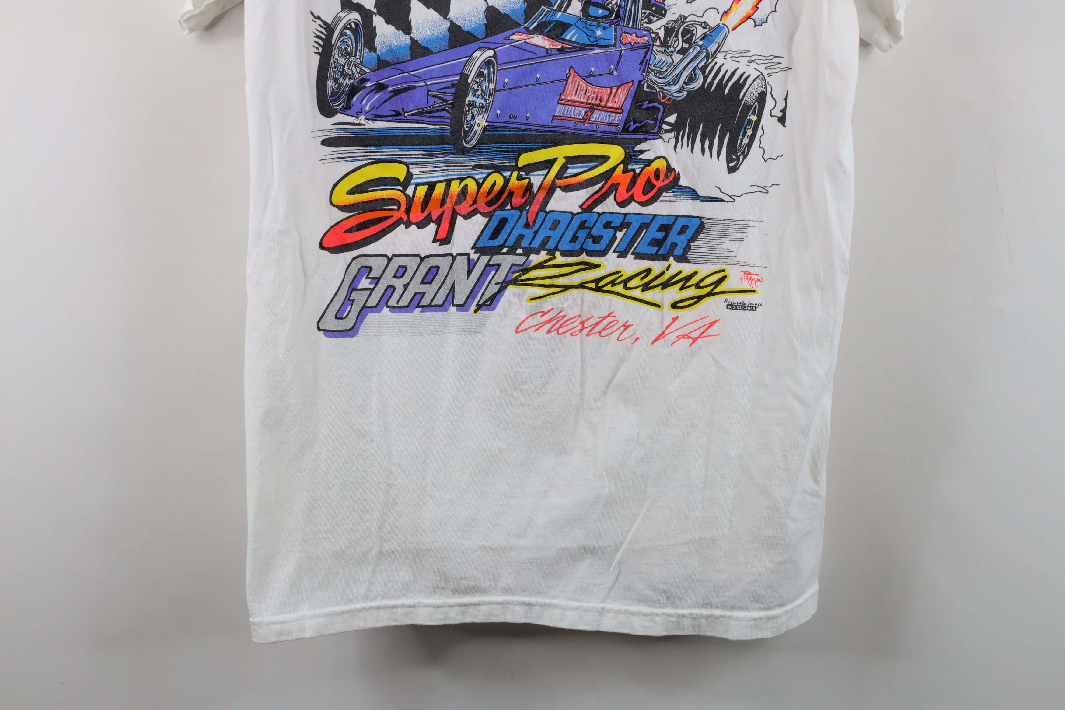 Vintage Vintage 90s Y2K Law Super Pro Dragster Racing T-Shirt White Size US M / EU 48-50 / 2 - 3 Thumbnail