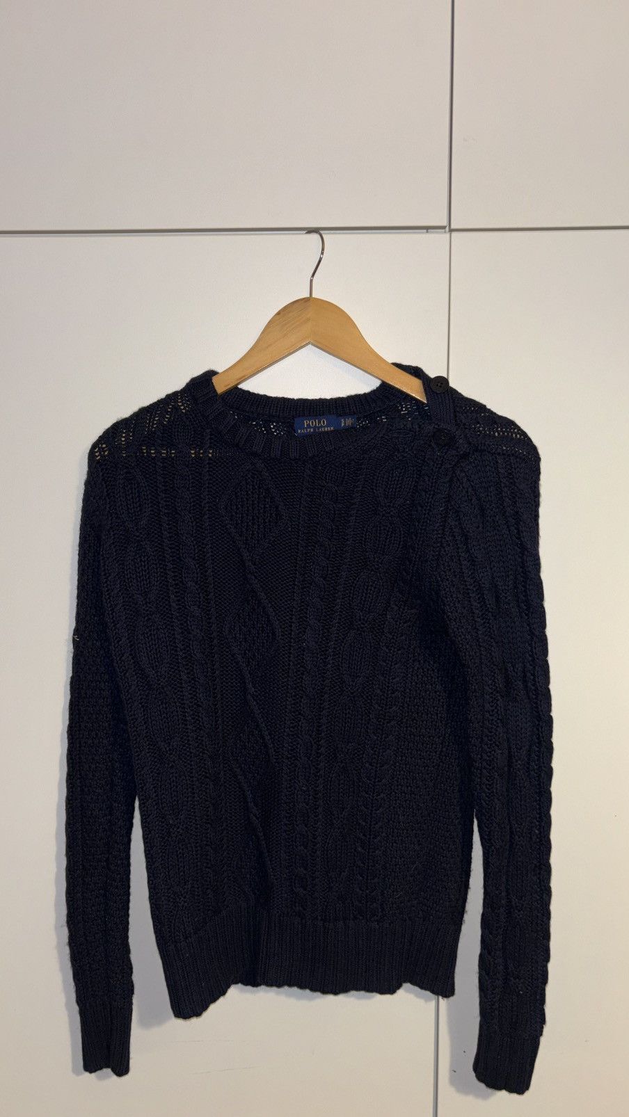 Polo Ralph Lauren Polo Ralph Lauren Navy Cable Knit Sweater -Cotton & Cashmere Size US S / EU 44-46 / 1 - 1 Thumbnail