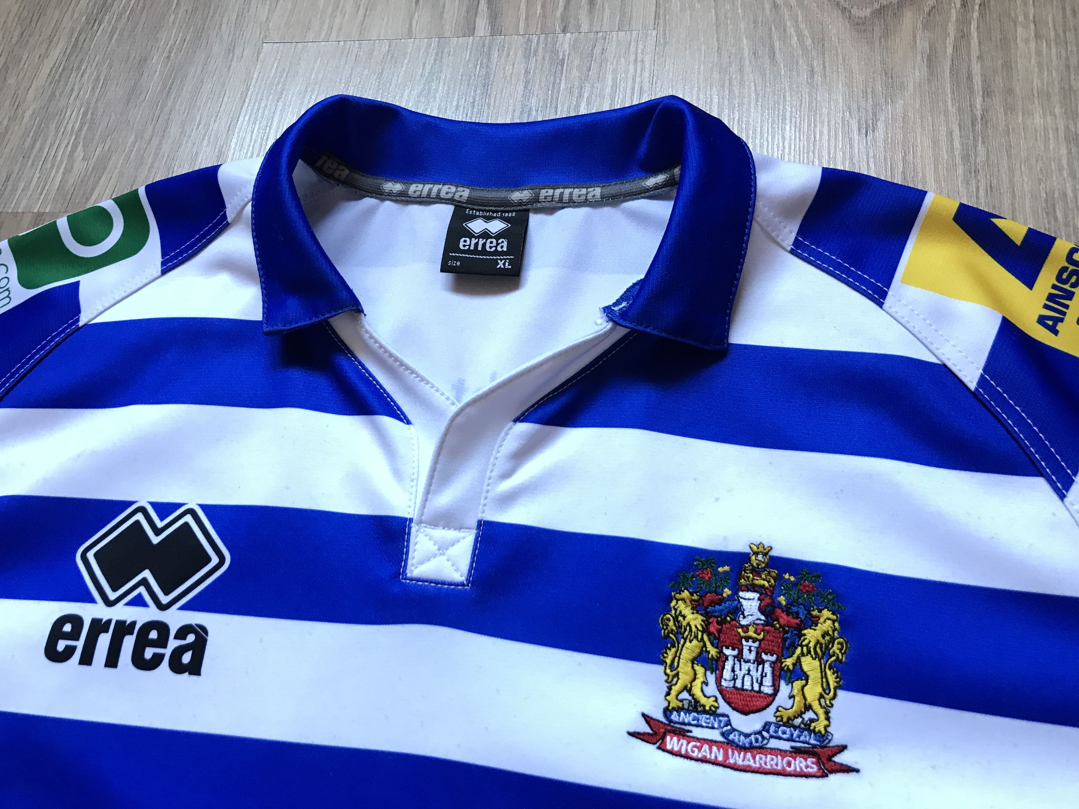 Errea Errea Wigan Warriors Rugby League Shirt Size US XL / EU 56 / 4 - 5 Thumbnail