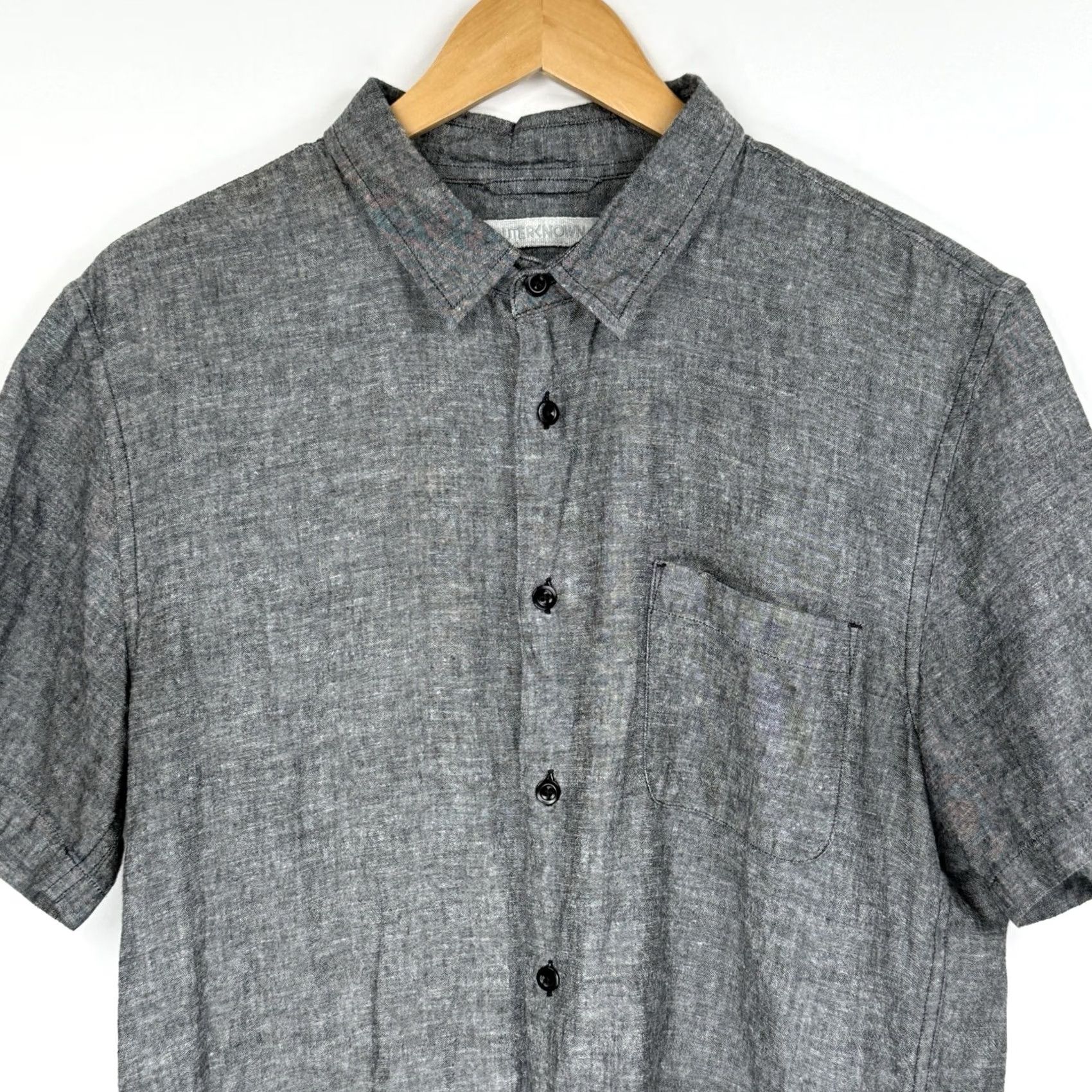 Outerknown OUTERKNOWN Shirt Mens Large Gray Button Up Hemp Tencel Lightweight Sustainable Size US L / EU 52-54 / 3 - 2 Thumbnail