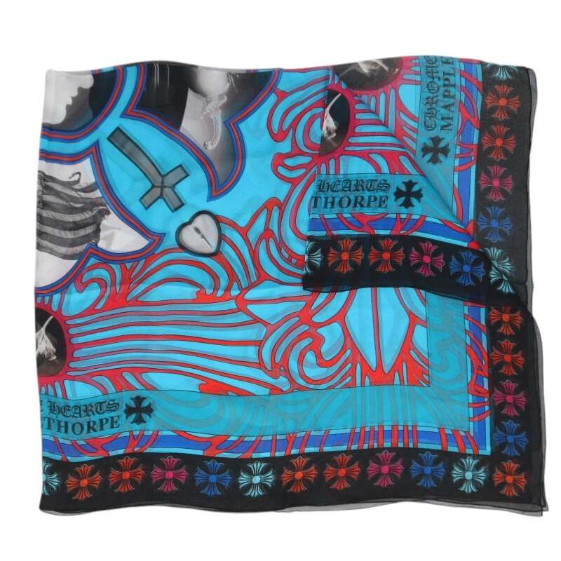 Chrome Hearts HUGE Chrome Hearts Cemetery Cross Silk Scarf | Grailed