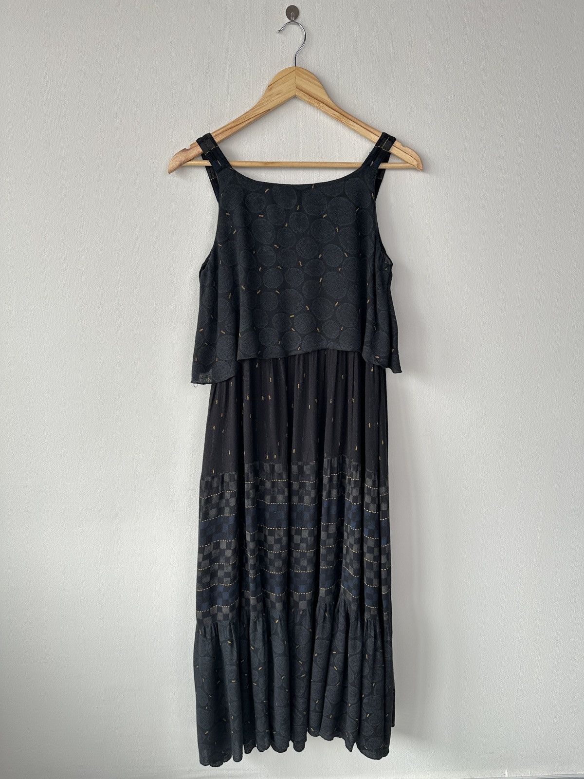 Gudrun Sjoden GUDRUN SJODEN Scandinavian Boho Layered Sun Dress Black Maxi Size S / US 4 / IT 40 - 2 Thumbnail