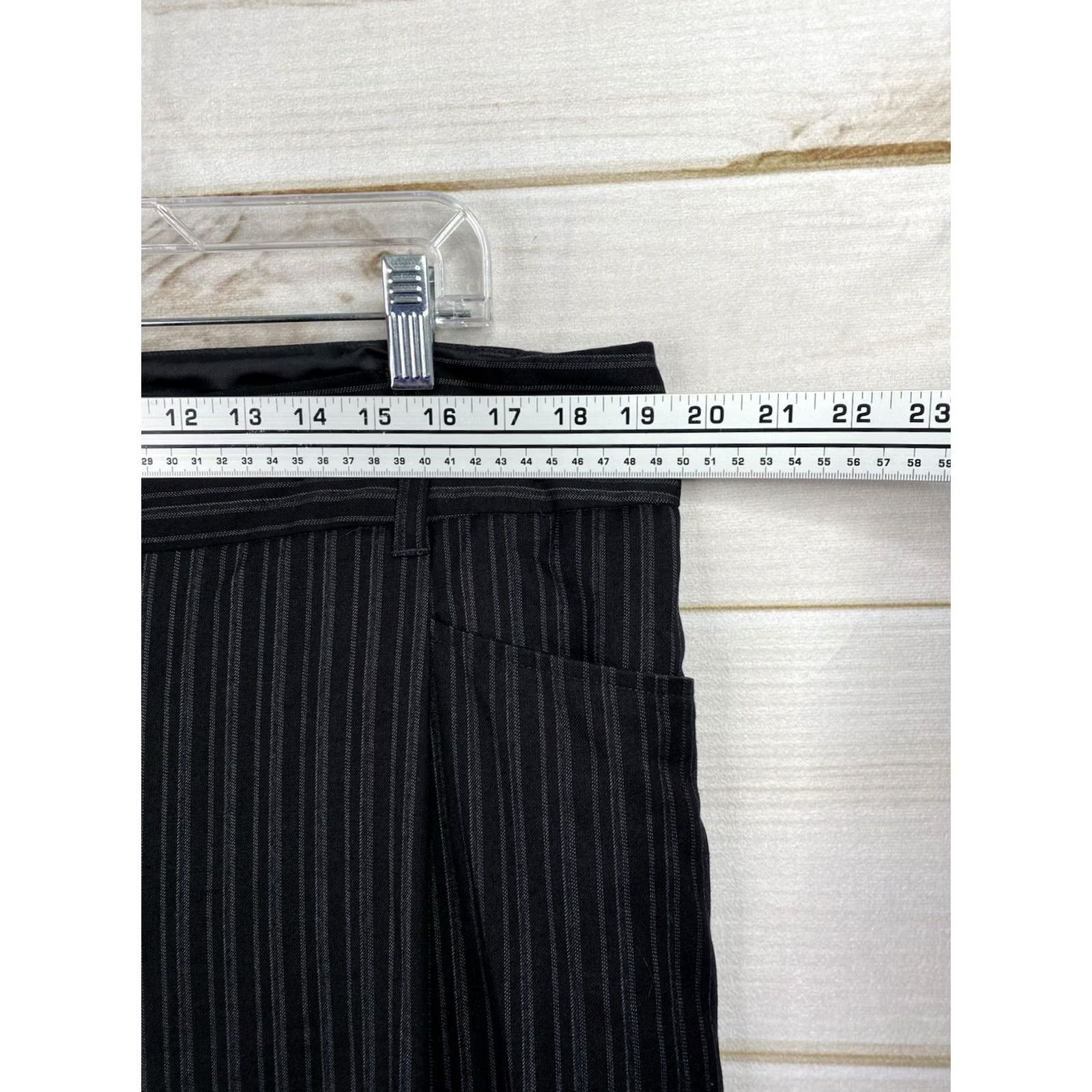 Old Navy Old Navy Dress Pants Womens Size 16 Black Stripe Wide-Leg Stretch Career Dress Pants Size 38" / US 16 / IT 52 - 3 Thumbnail