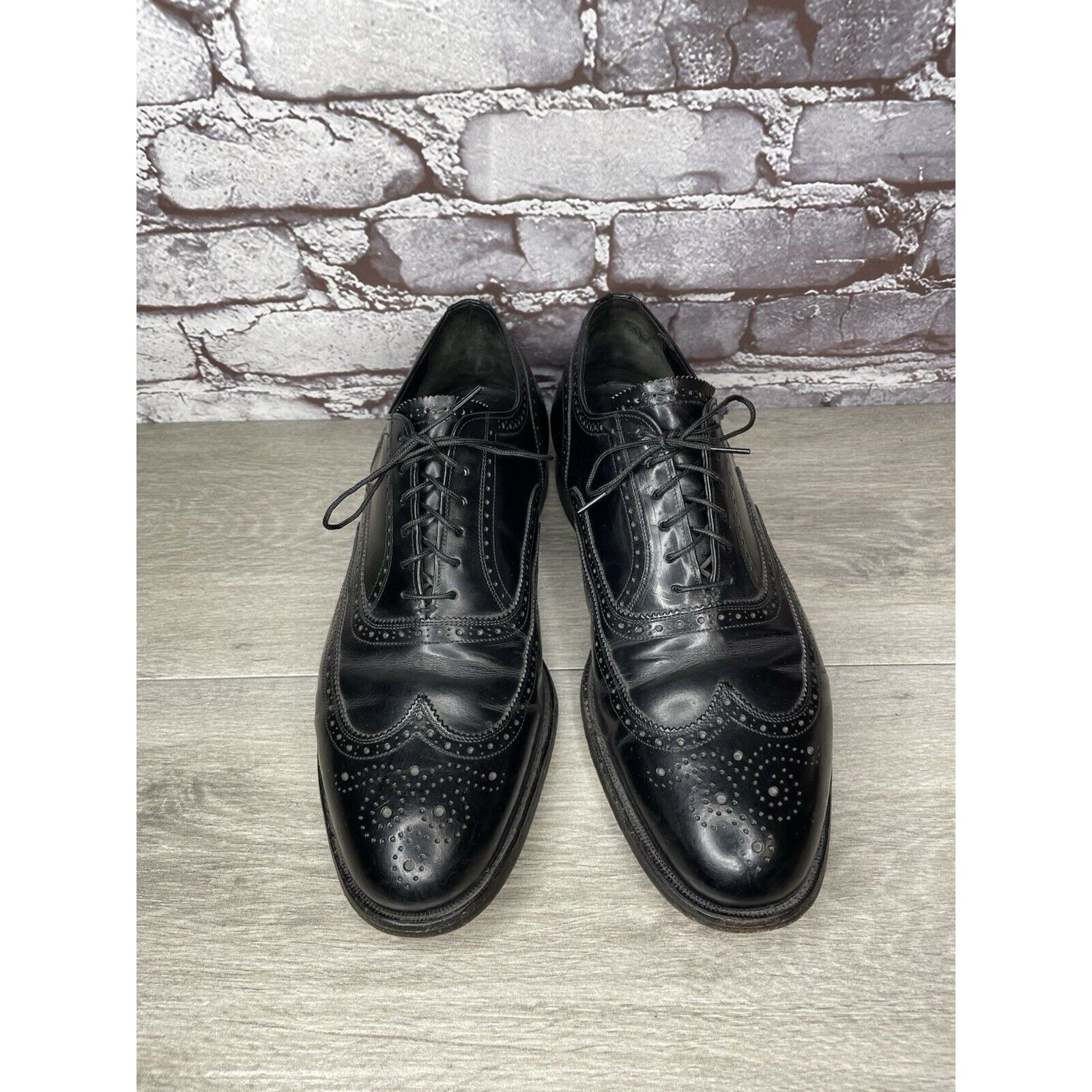 Other French Shriner Sterling Black Leather Wingtip Oxfords Shoes Size US 10.5 / EU 43-44 - 11 Thumbnail
