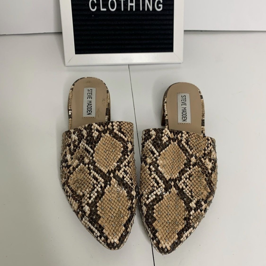Steve Madden Steve Madden Snake Print Slip-On Mules Almond Toe Size 6.5 Size US 6.5 / IT 36.5 - 2 Thumbnail