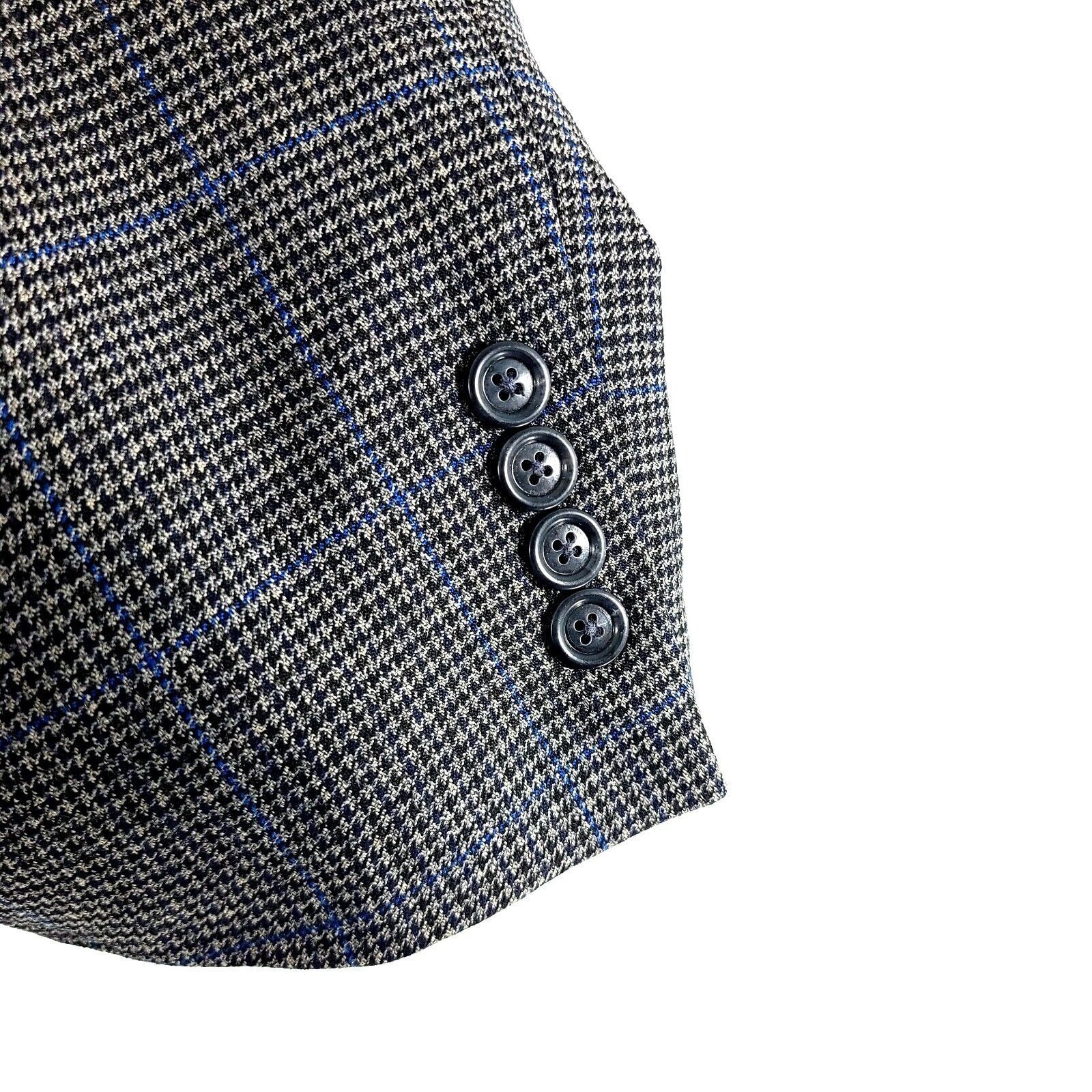 Jos. A. Bank Jos A Bank Traveler's Tweed Wool 2 Button Sport Coat Gray Bl Size 42L - 3 Thumbnail