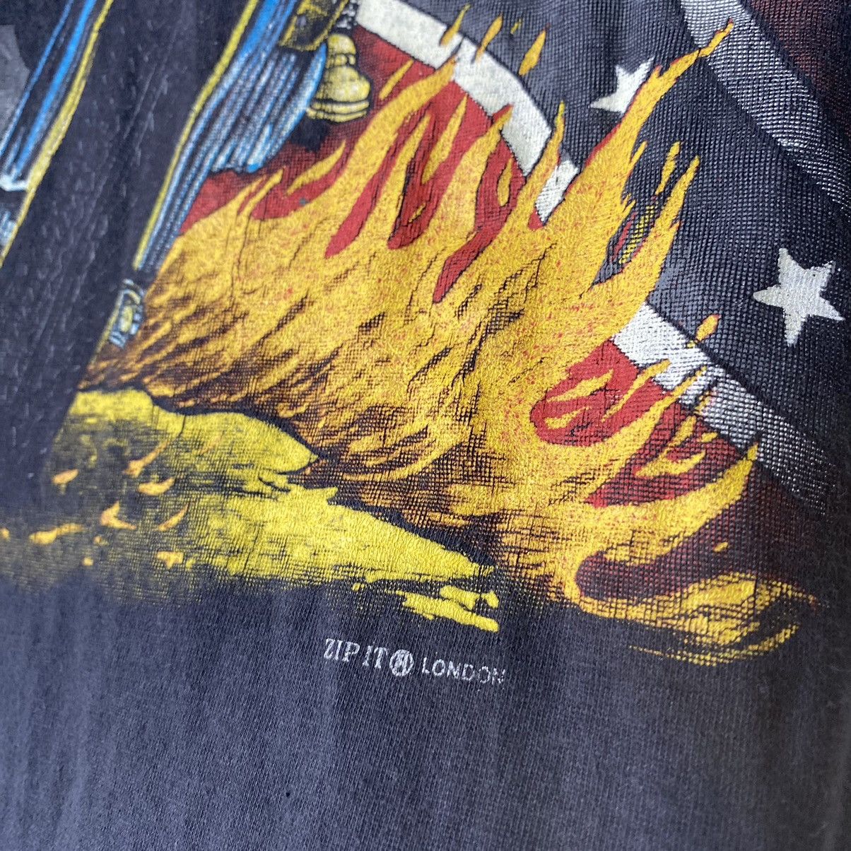 West Coast Choppers Thrashed Faded Vintage 90s Skull Flame Choppers ERD GRUNGE T Size US XL / EU 56 / 4 - 5 Thumbnail