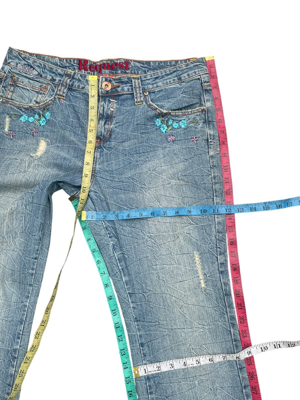 Designer × Request Jeans Request Flare Emboiderey Denim Size 36" / US 14 / IT 50 - 15 Thumbnail