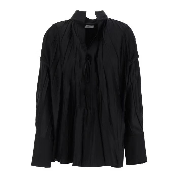 Image of Salvatore Ferragamo O1S22I1N0524 Caftan Style Blouse In Black, Women's (Size Small)