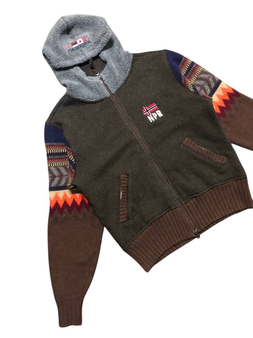 Napapijri × Native Napapijri Knit Hoodie Zipper Jacket Sleeve Native Design Size US M / EU 48-50 / 2 - 7 Thumbnail