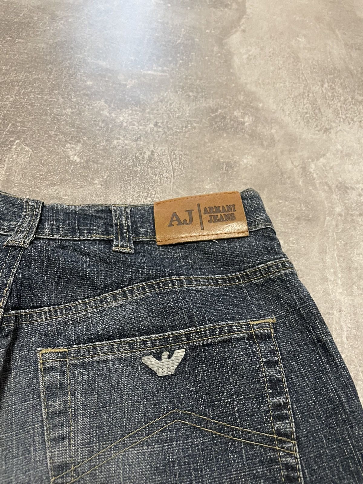 Armani Vintage Armani Jeans Metal Logo Distressed Denim Jeans Size US 34 / EU 50 - 3 Thumbnail