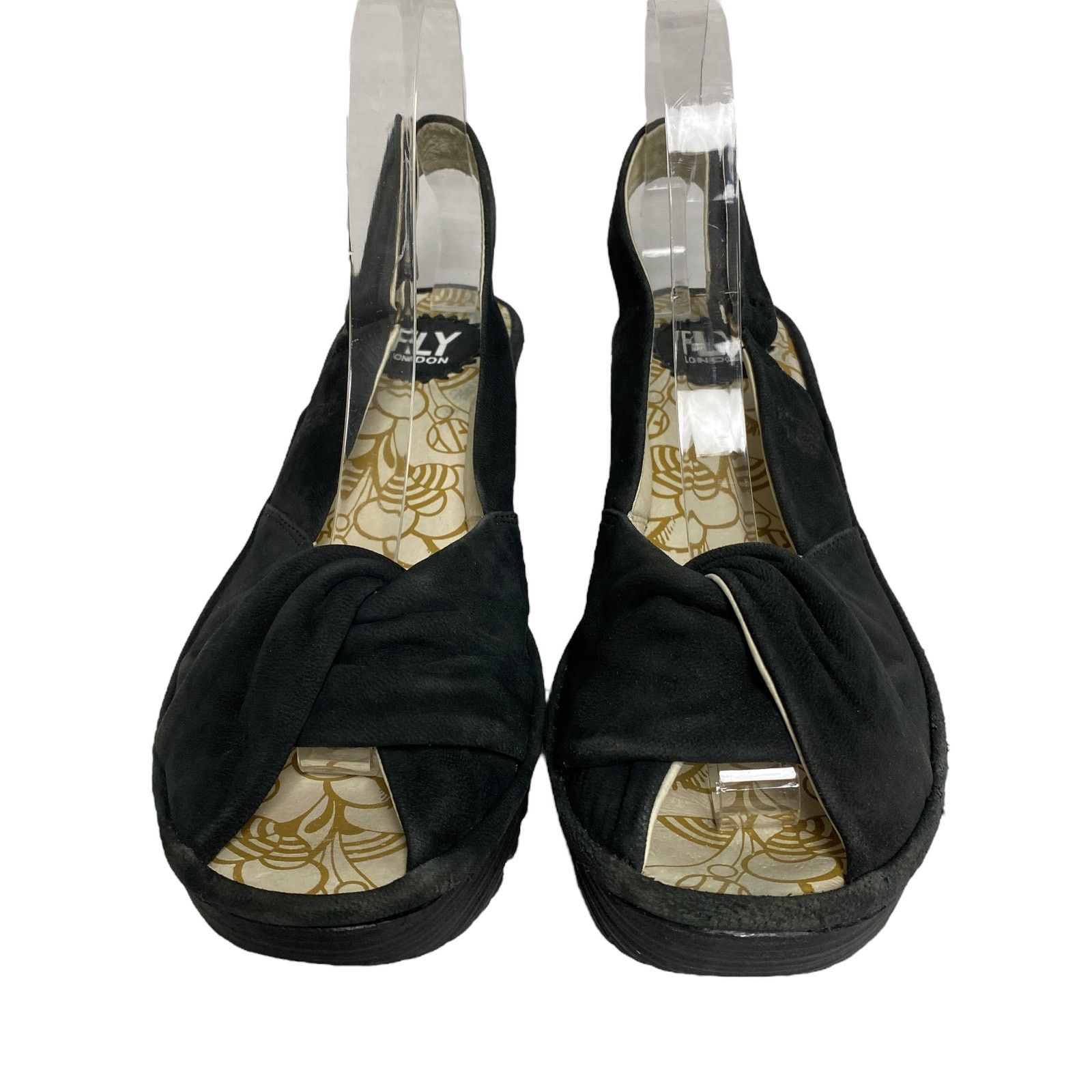 Fly London Fly London Womens Size 39 Yakin Black Suede Leather Sandals Size US 8 / IT 38 - 5 Thumbnail