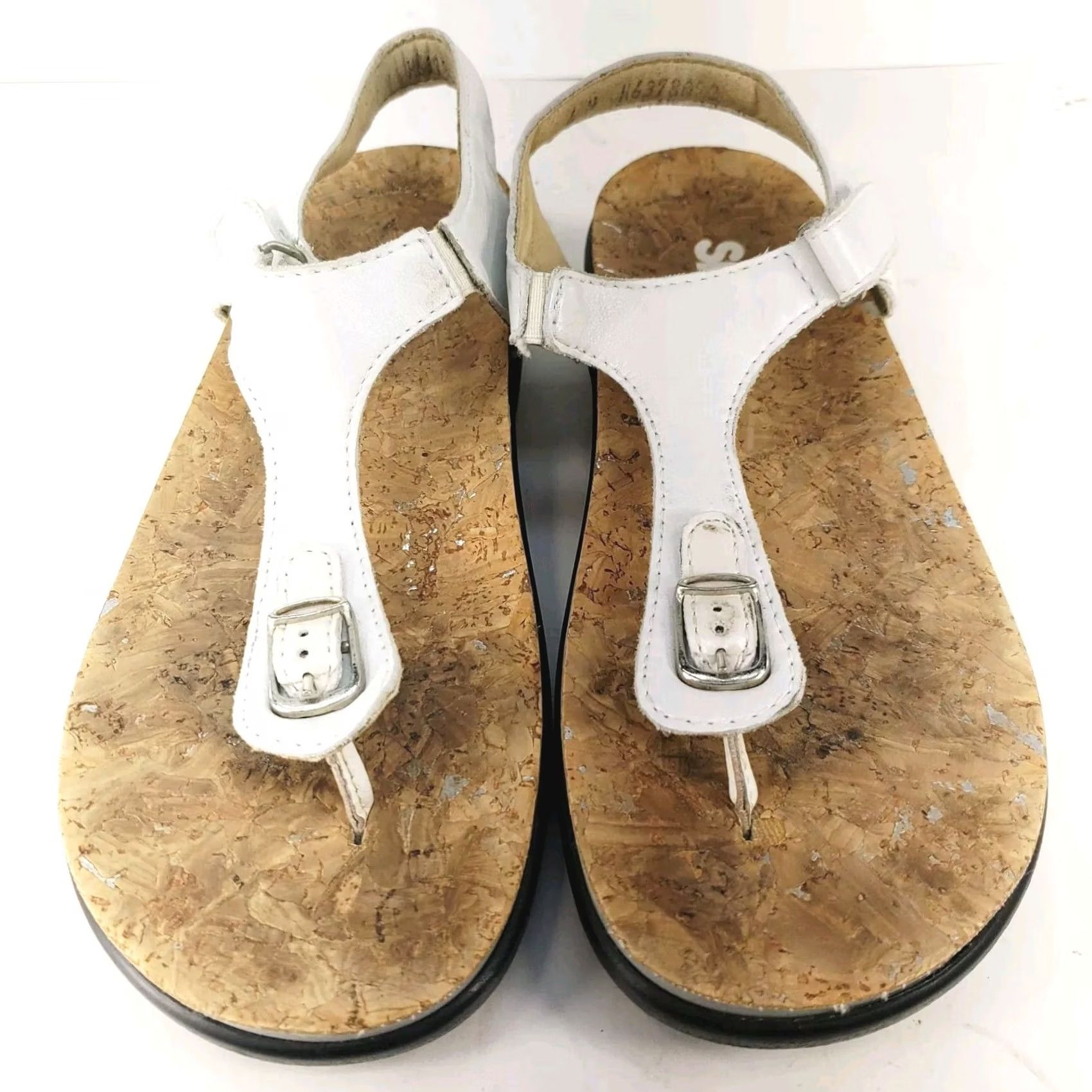 SAS VINTAGE SAS Tripad Sandal Womens 6M White Leather Ankle Strap Toe Post Casual Footwear Size US 6 / IT 36 - 3 Thumbnail
