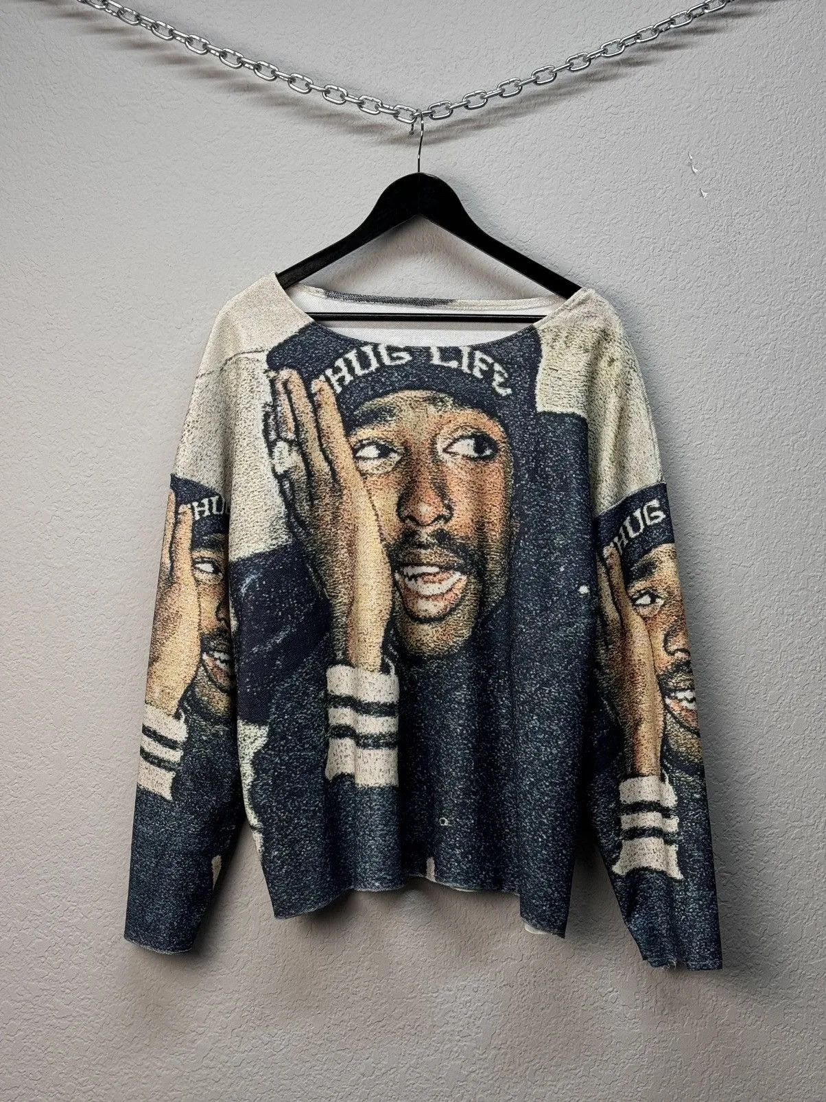Tupac Shakur 2Pac Bling Big Face Hip Hop Rap T Shirt