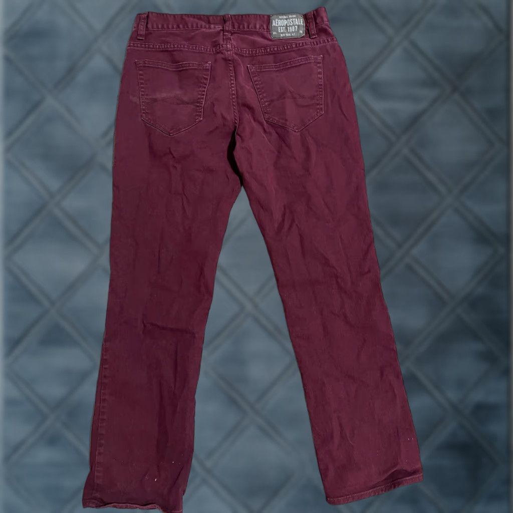 Vintage Aéropostale Jeans Bowery Slim Straight Maroon 34x32 Men's Size US 34 / EU 50 - 1 Thumbnail