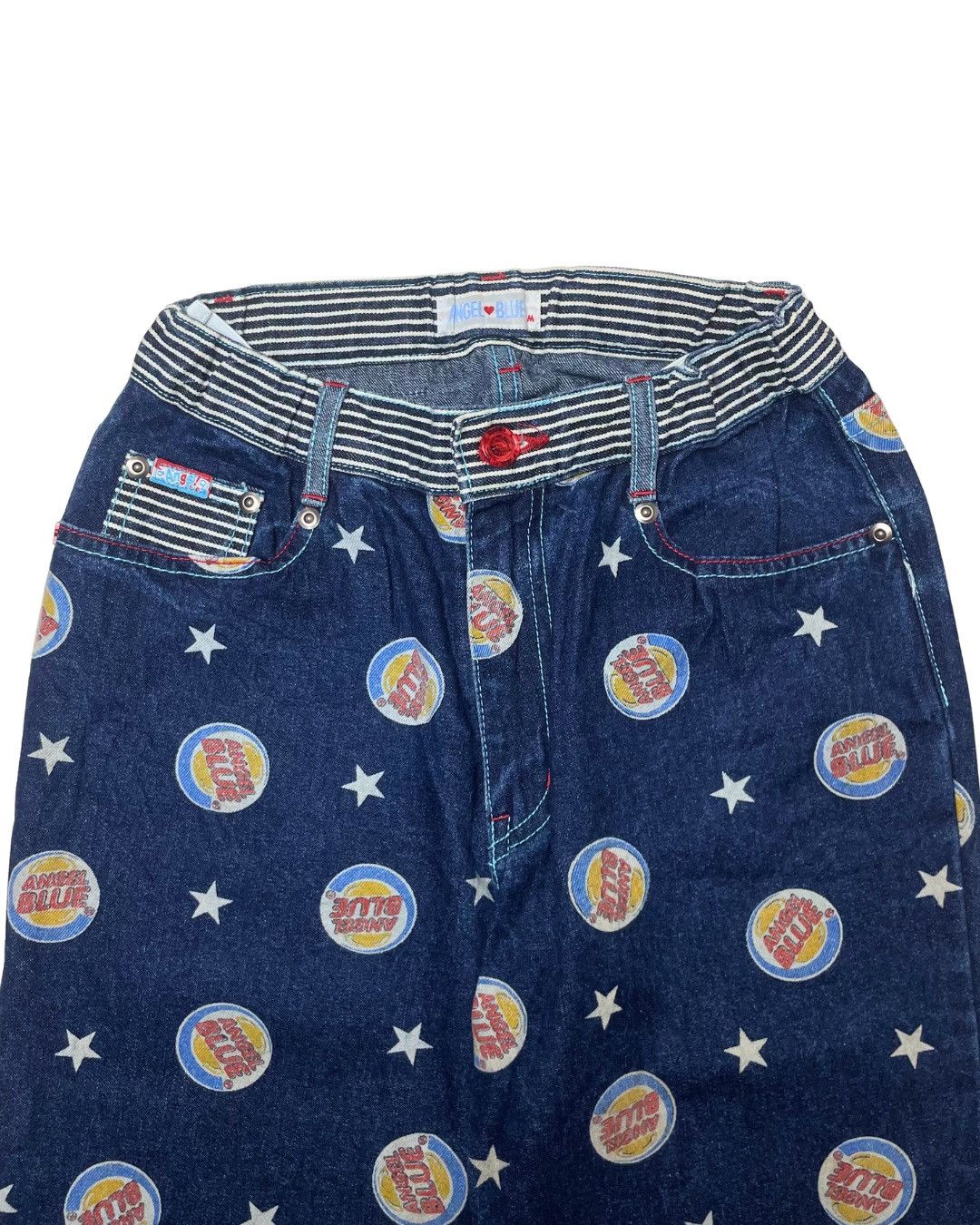 Angel Blue Angel Blue Archival All Over Star Logo Monogram Flare Denim Size 25" / US 0 / IT 36 - 5 Thumbnail