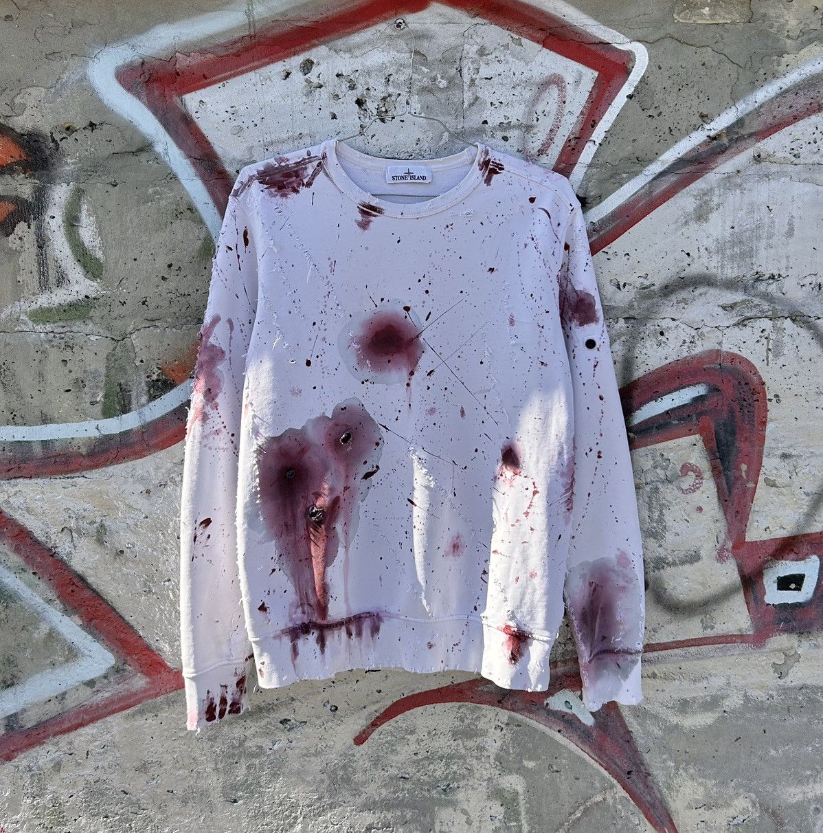 Stone Island Custom Distressed Bloody Sweatshirt