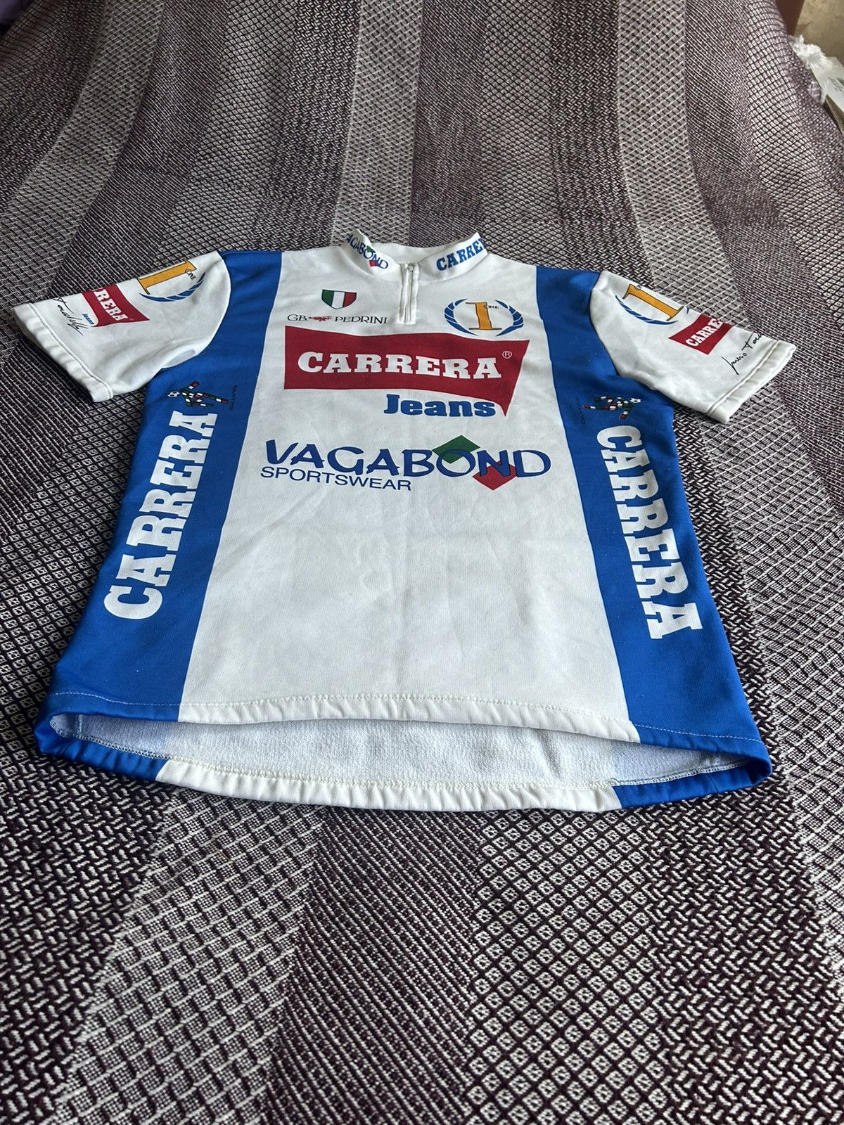 Carrera CARRERA JEANS VINTAGE 90s CYCLING SHIRT BIKE JERSEY SIZE L Size US L / EU 52-54 / 3 - 3 Thumbnail