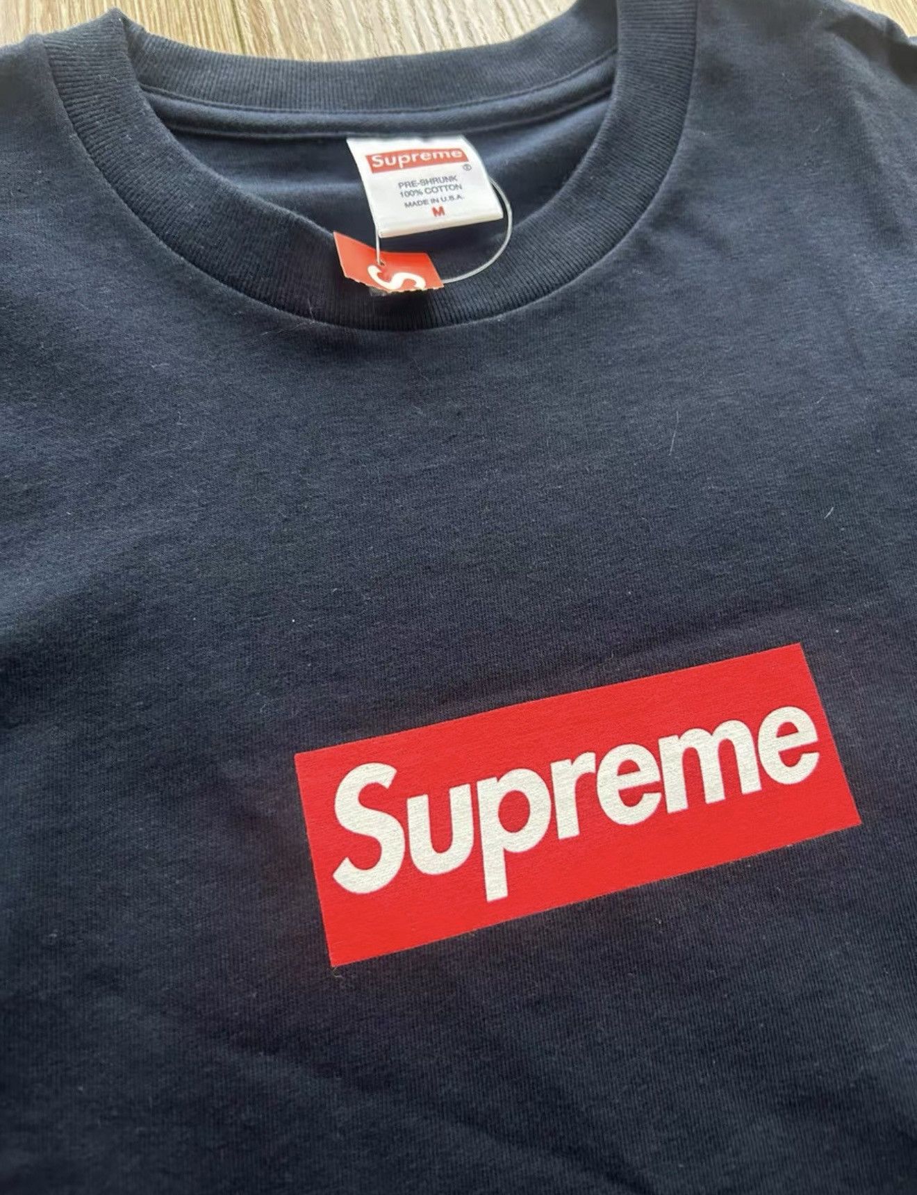 Supreme Supreme 20th anniversary box logo tee navy ds Size US M / EU 48-50 / 2 - 2 Thumbnail