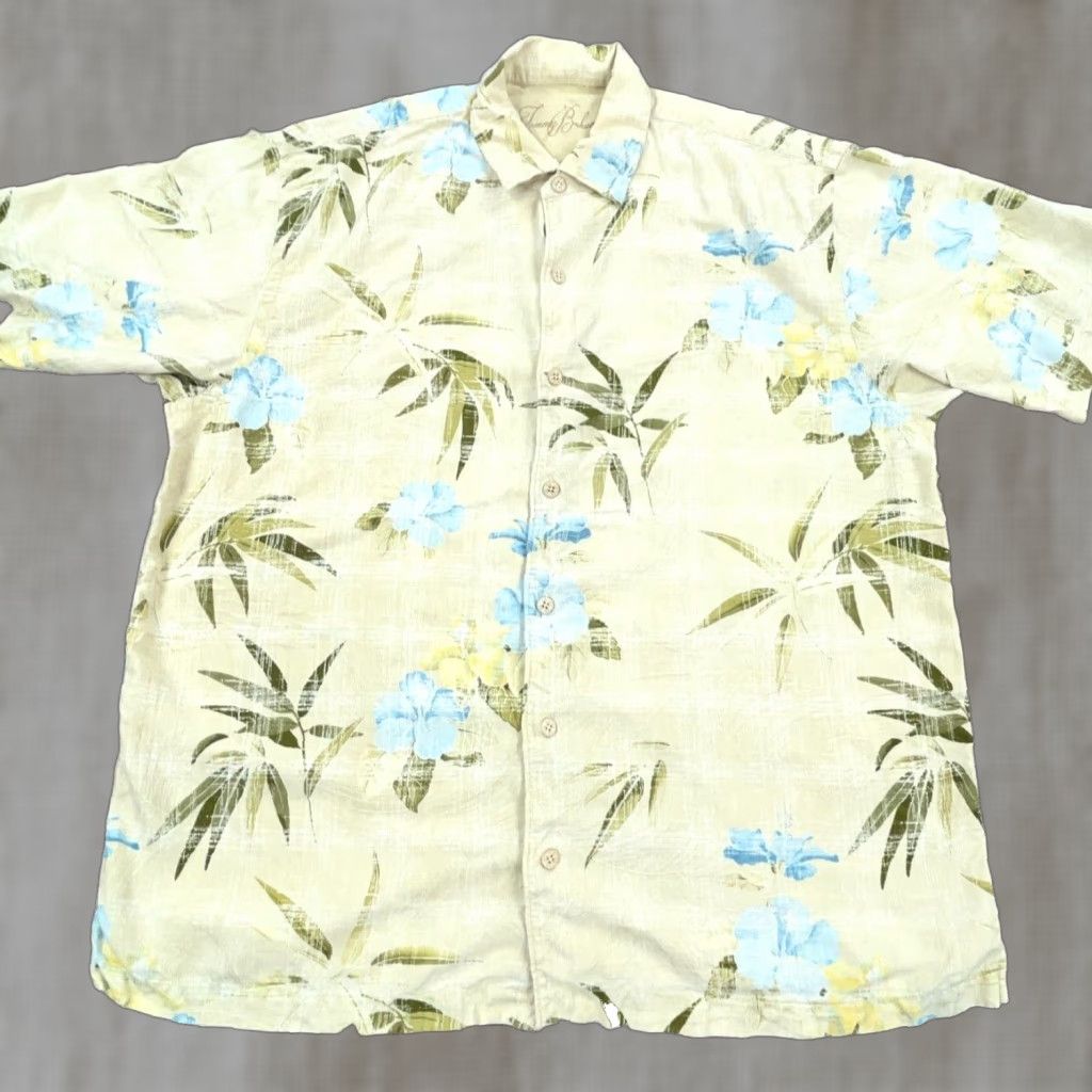 Tommy Bahama Tommy Bahama Shirt Men XL Yellow Button Up Silk Floral Print Hawaiian Tiki Camp Mens Size US XL / EU 56 / 4 - 1 Thumbnail