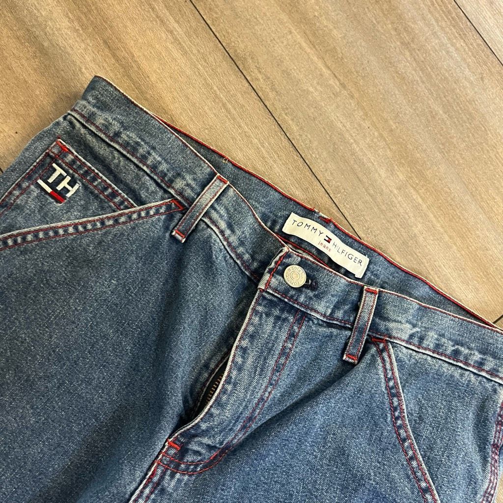 Tommy Hilfiger Vintage Tommy Hilfiger Medium Wash Cargo Carpenter Women 30 Size 30" / US 8 / IT 44 - 3 Thumbnail