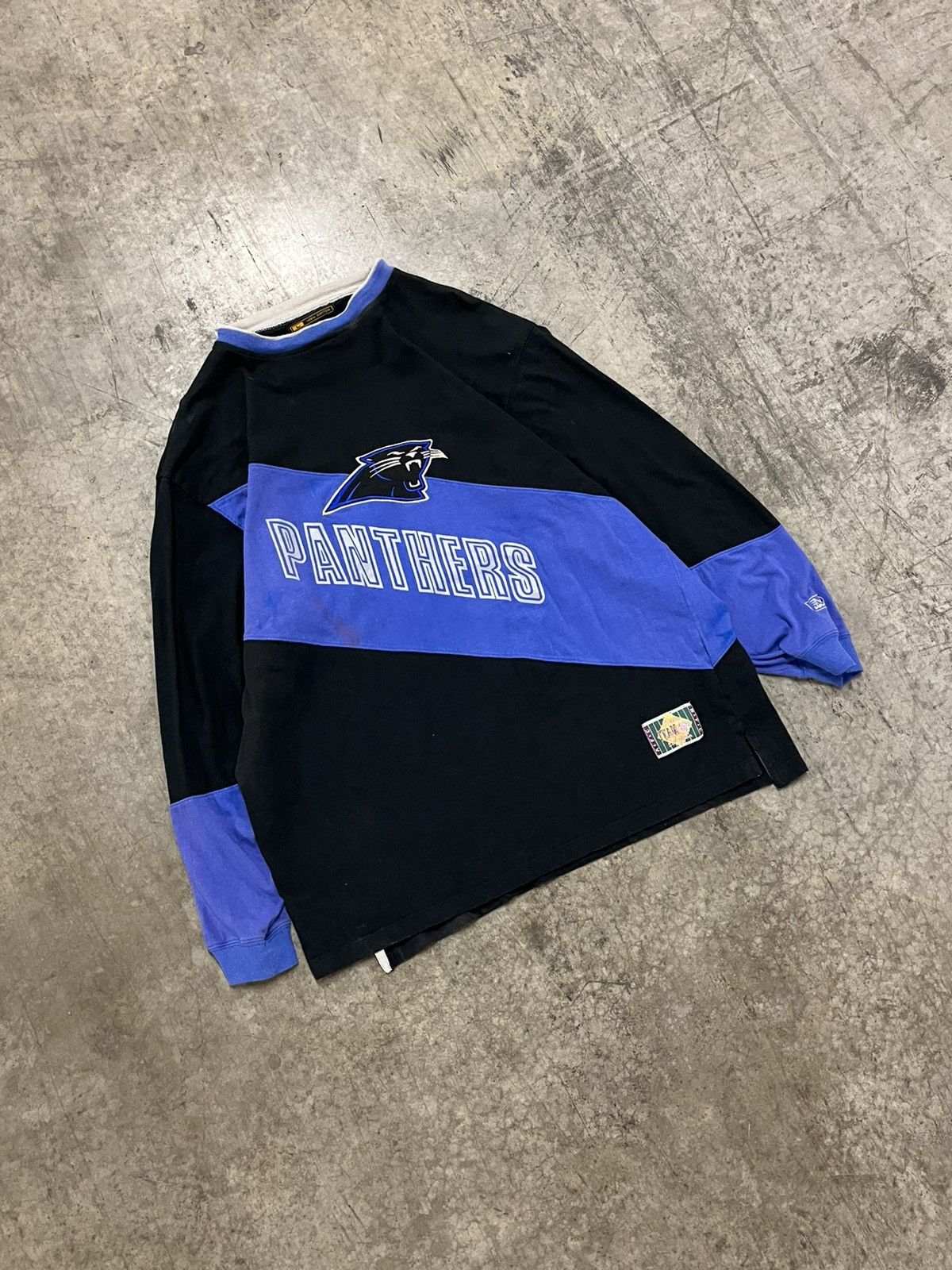 Vintage Carolina panthers vintage longsleeve tee shirt mirage rare Size US XL / EU 56 / 4 - 1 Thumbnail