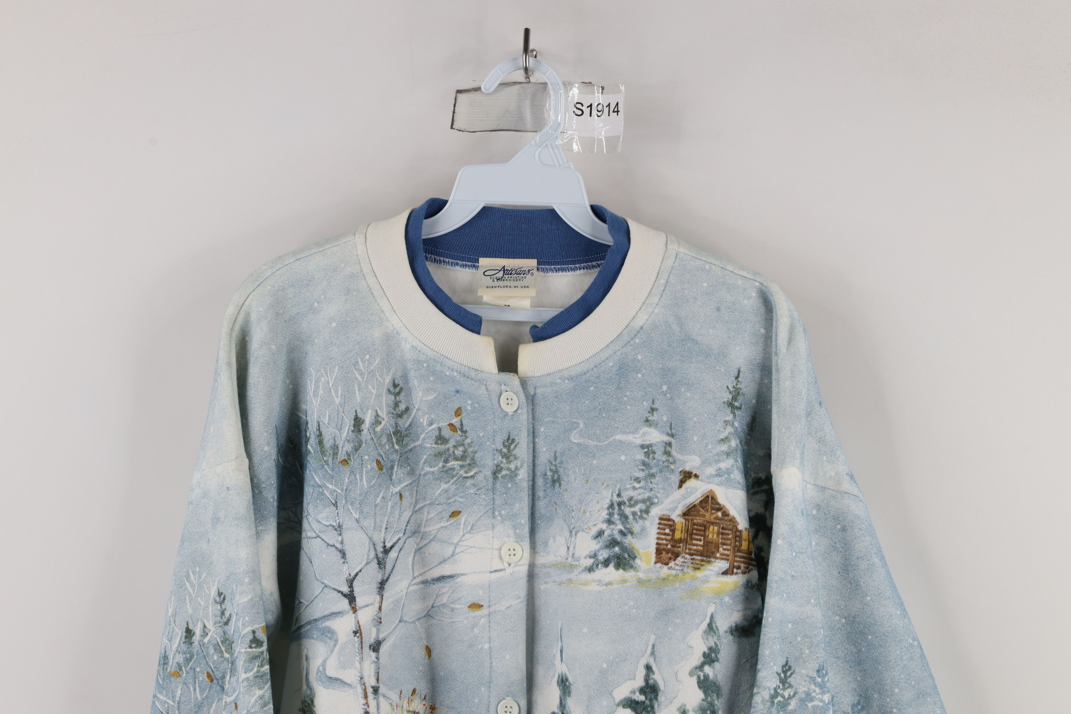 Vintage Vintage 90s Streetwear All Over Print Cardigan Sweatshirt Size M / US 6-8 / IT 42-44 - 2 Thumbnail