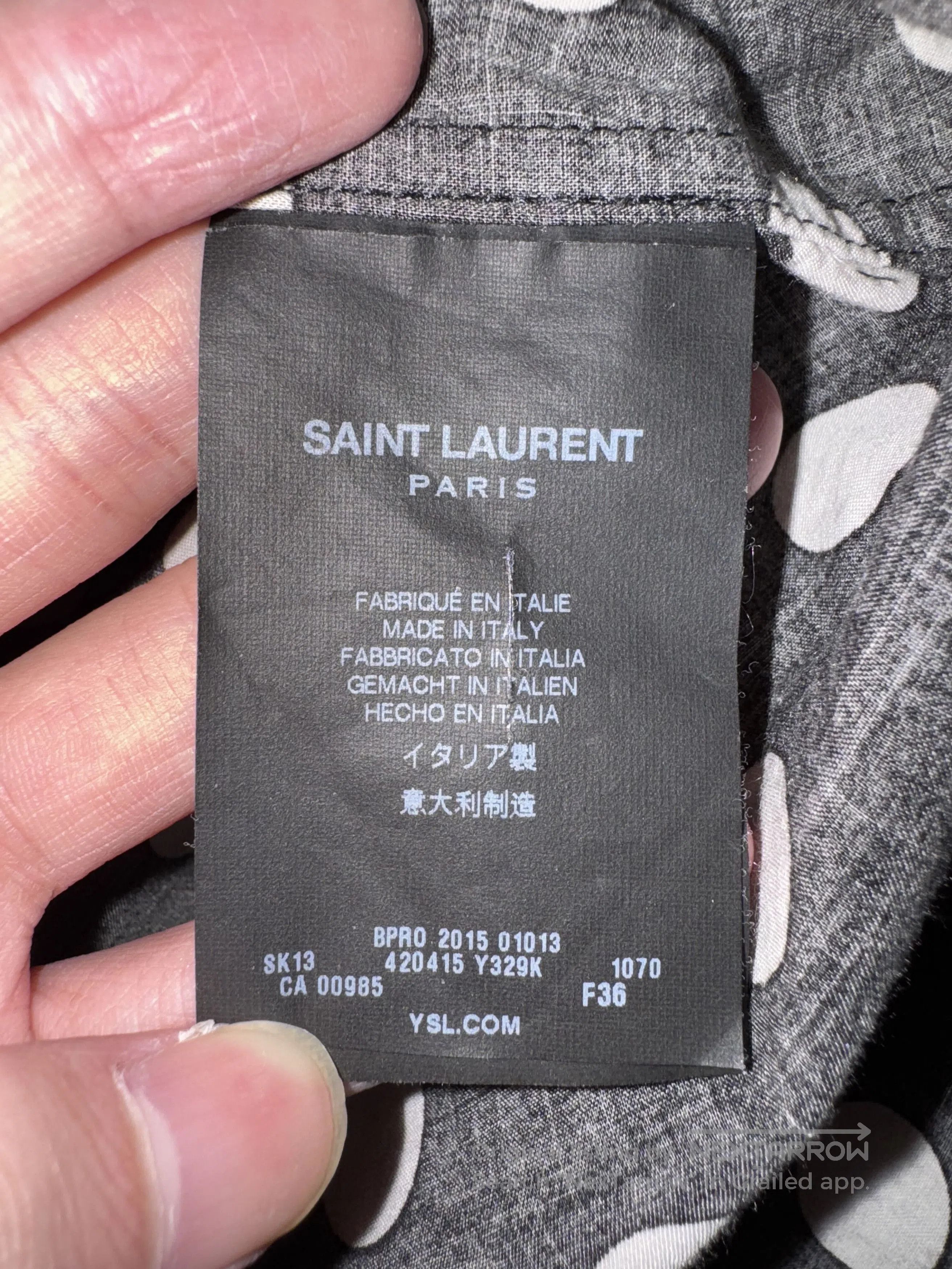 Saint Laurent Paris Saint Laurent Polka Dot Shirt with Fringes. Size US M / EU 48-50 / 2 - 7 Thumbnail