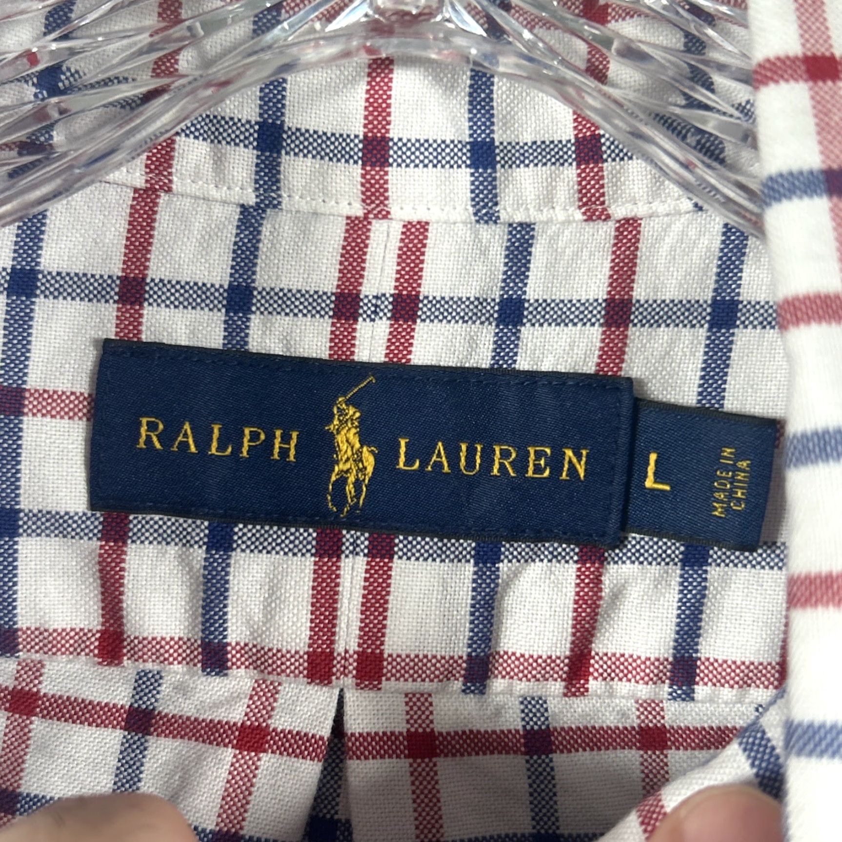Ralph Lauren Ralph Lauren Mens Button Down Flesh Pony Red White Blue Check Shirt Large Size US L / EU 52-54 / 3 - 4 Thumbnail