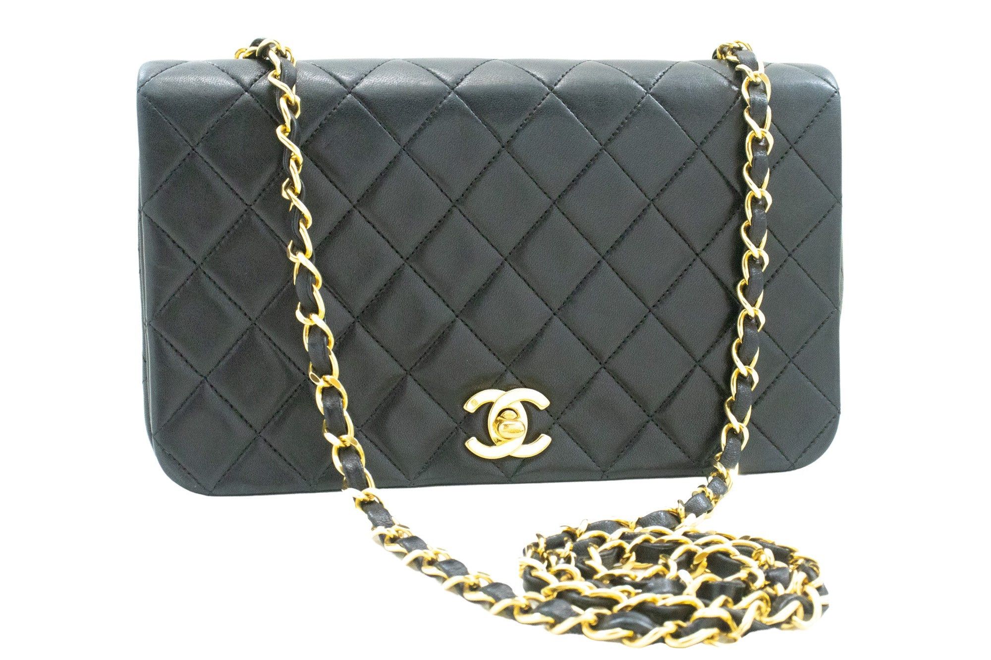image of Chanel Full Flap Shoulder Bag in Black, Women's