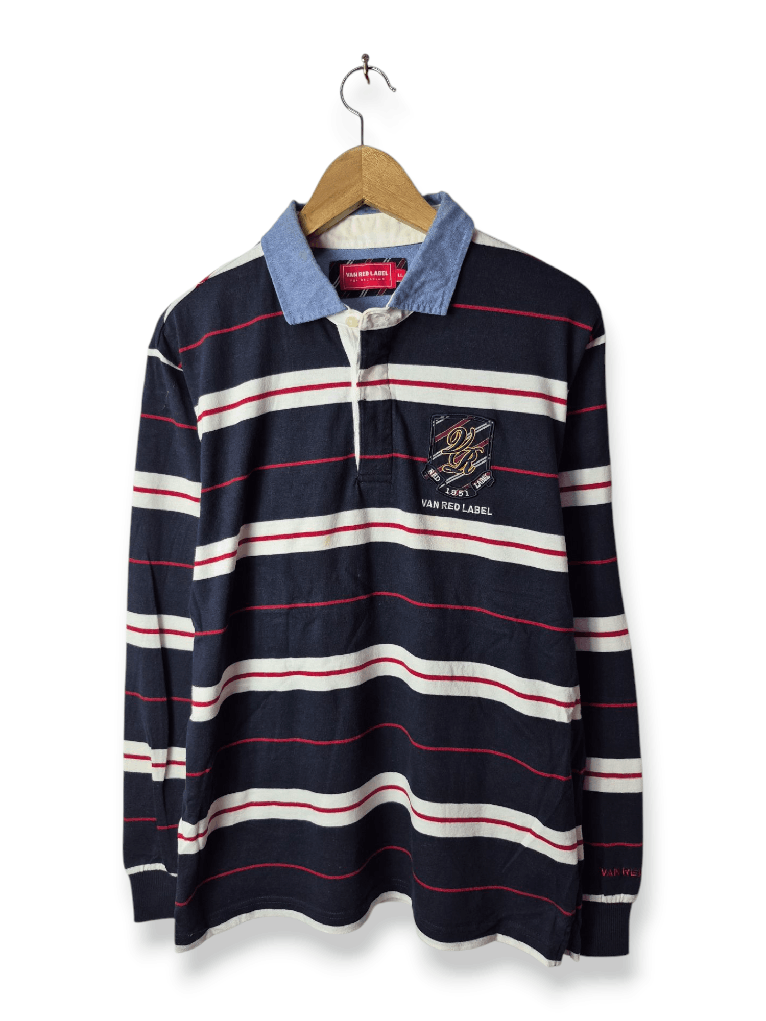 Japanese Brand × Van 🔥 Van Red Label Polo Stripes Rugby Tee Size US L / EU 52-54 / 3 - 1 Thumbnail