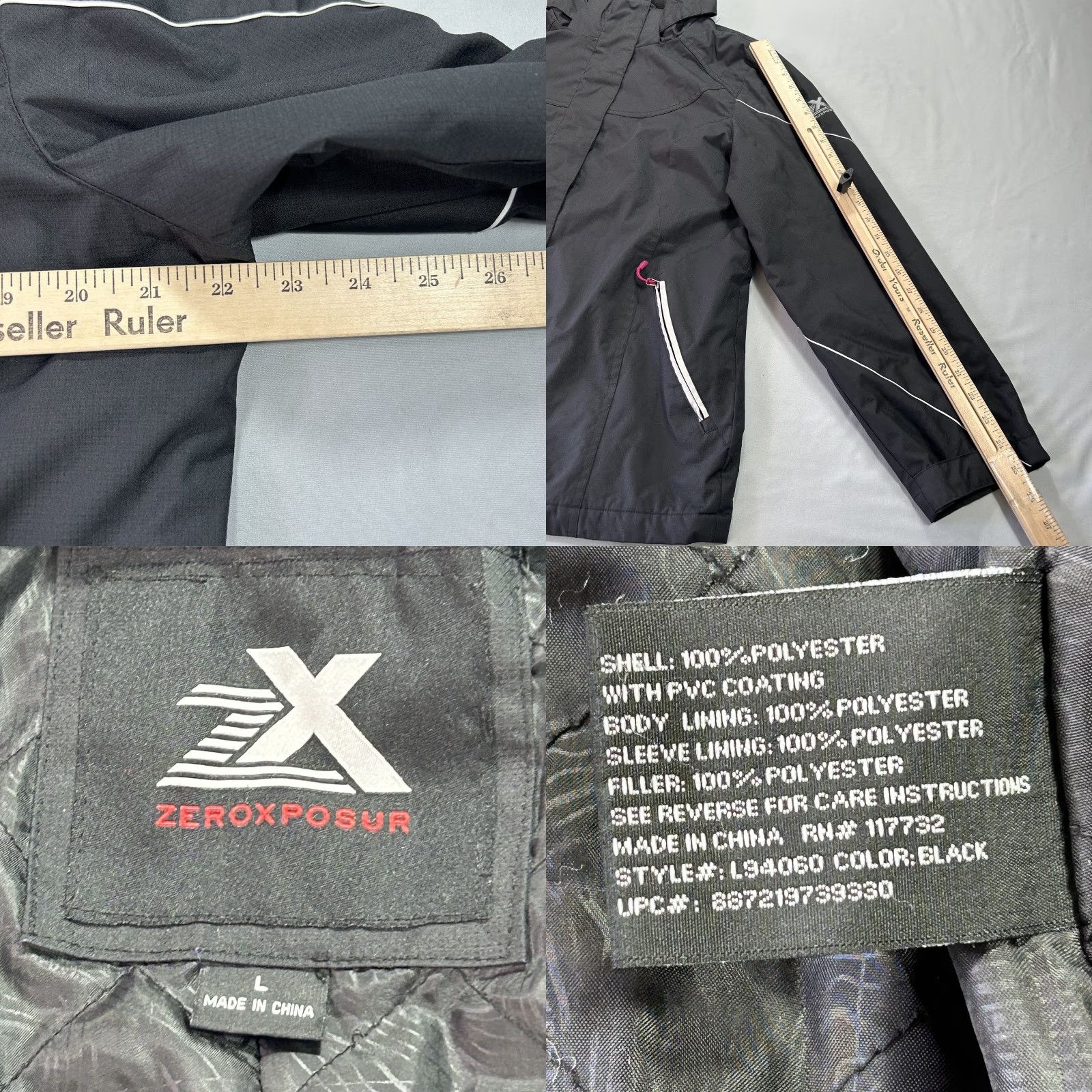 ZeroXposur ZeroXposur Jacket Womens Large Black Hooded Quilted Lined Waterproof Coat Size L / US 10 / IT 46 - 8 Thumbnail