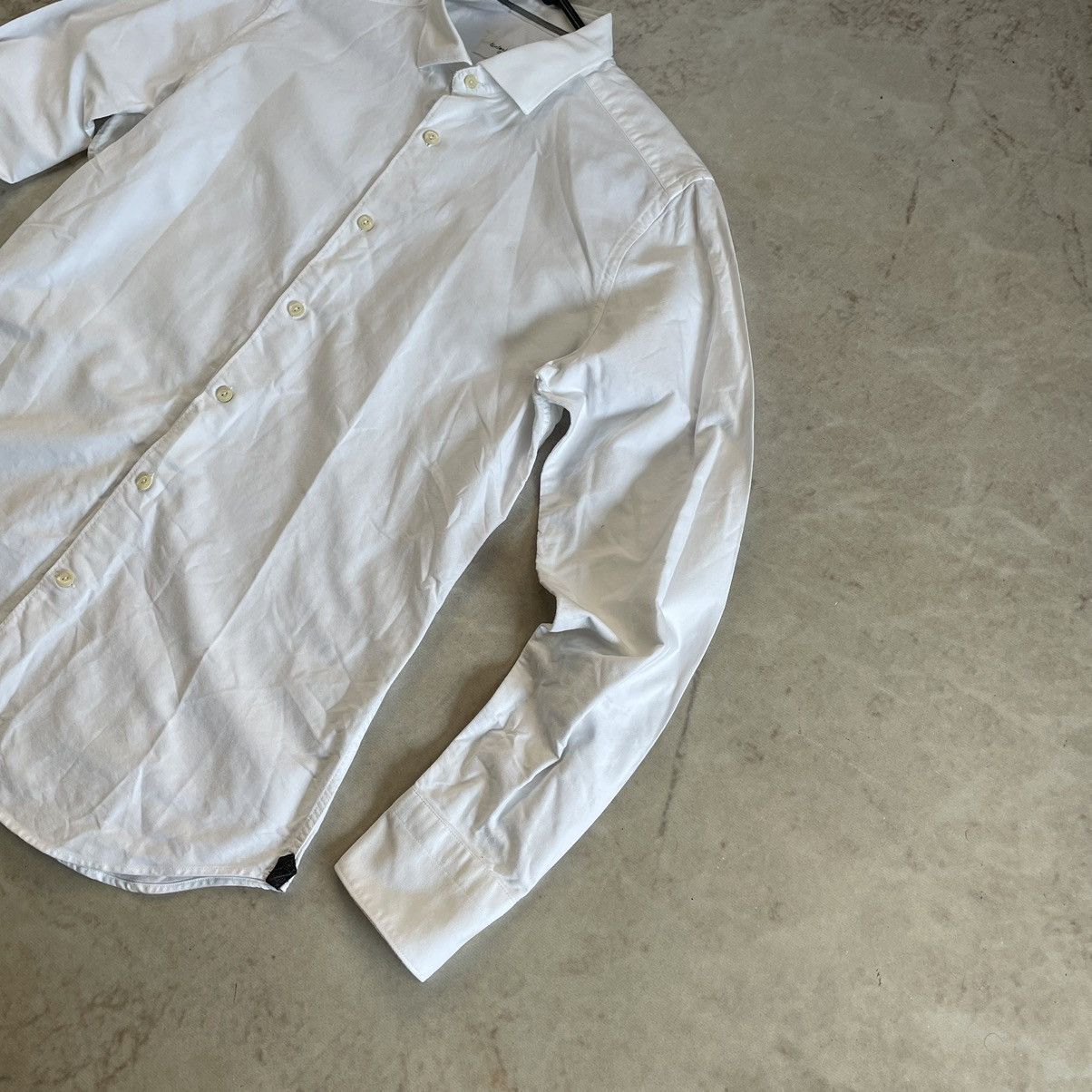 Designer × Tintoria Mattei Tintoria Mattei 954 White Slim Fit Cotton Button Shirt Size 38R - 3 Thumbnail
