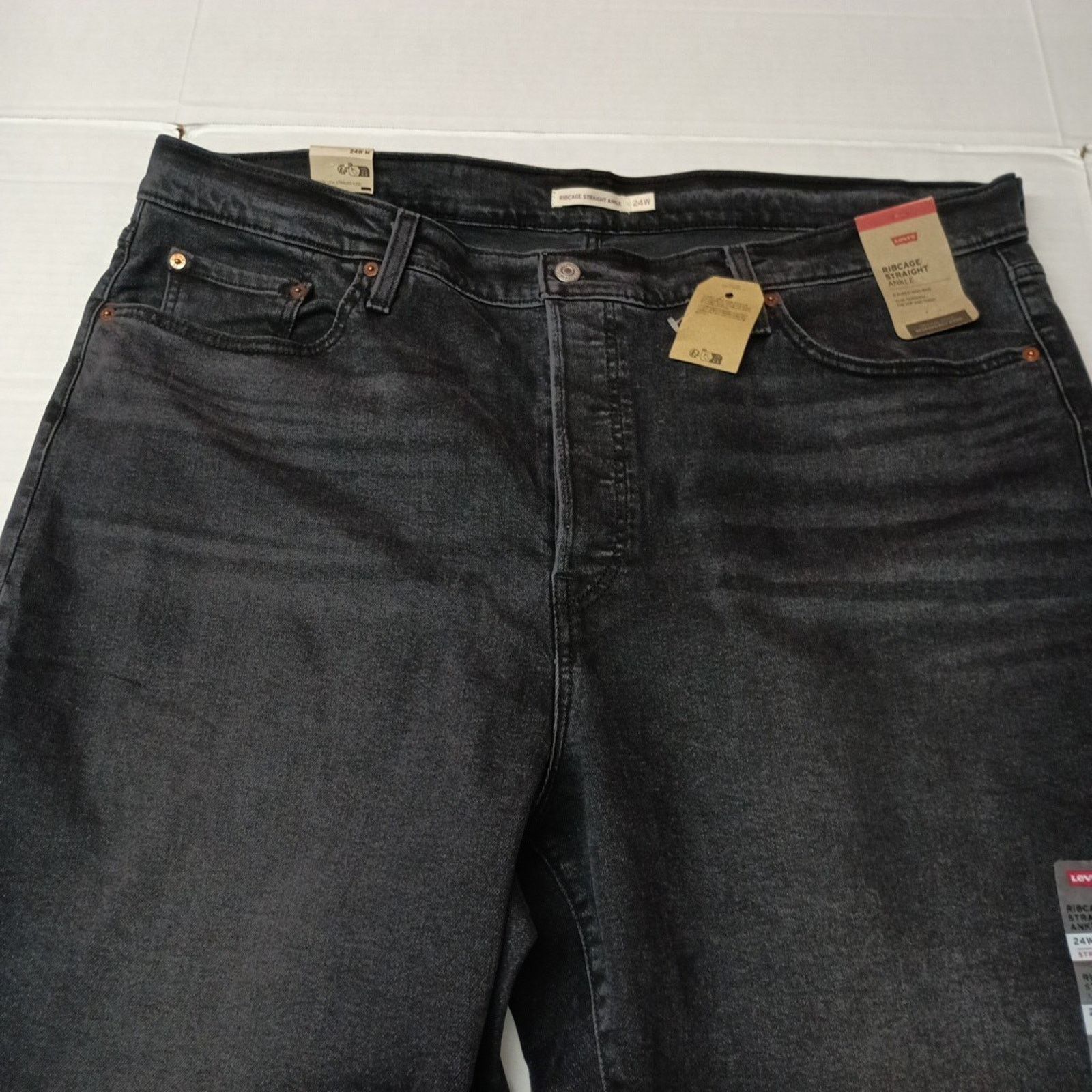 Levi's Levi Strauss Ribcage Straight Button Fly Black Jeans 24W Size 42" / US 20 - 5 Thumbnail