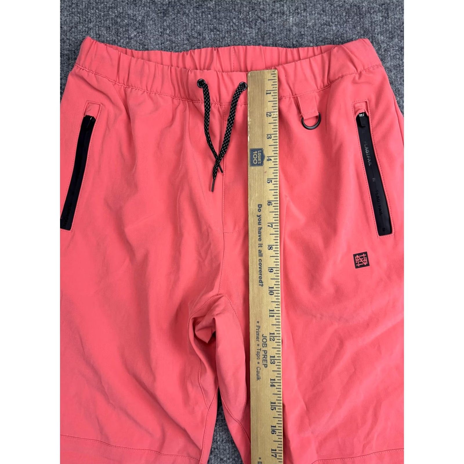 Pinko FLAG NOR FAIL Jogger Pants Mens Small 30x29 Pink Lightweight Pockets Front Zip Pocket Athletic Skinny Fit 86% Polyester 14% Spandex Size US 29 - 4 Thumbnail