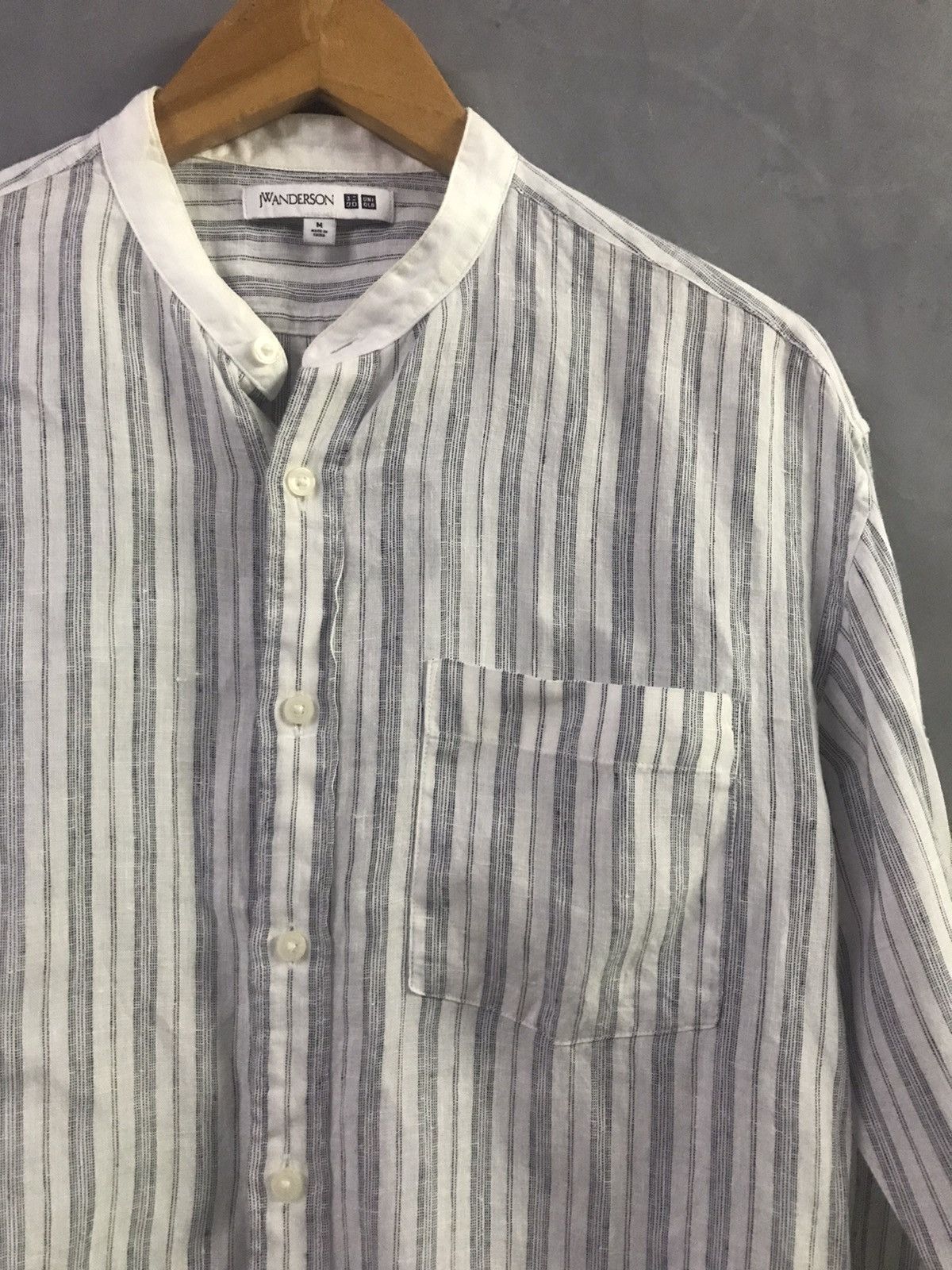 JW Anderson × Uniqlo J.W Anderson x Uniqlo Stripes Mandarin Collar Button Shirt Size US M / EU 48-50 / 2 - 2 Thumbnail