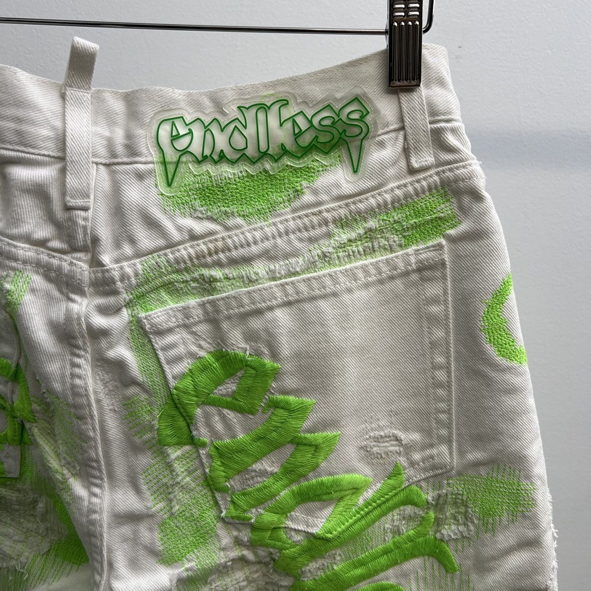 Endless Endless White Green Boro Denim Size US 30 / EU 46 - 4 Thumbnail