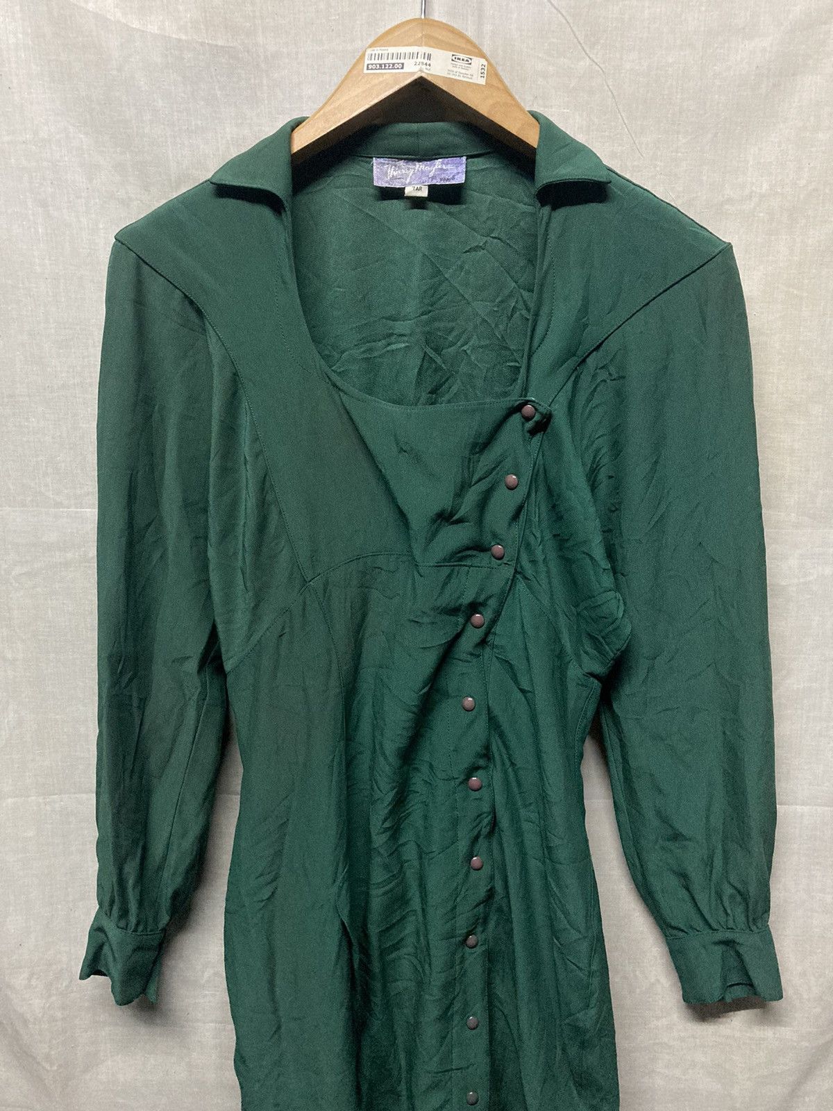 Thierry Mugler Vintage 90s Thierry Mugler Snap Button Green Dress Size S / US 4 / IT 40 - 1 Thumbnail