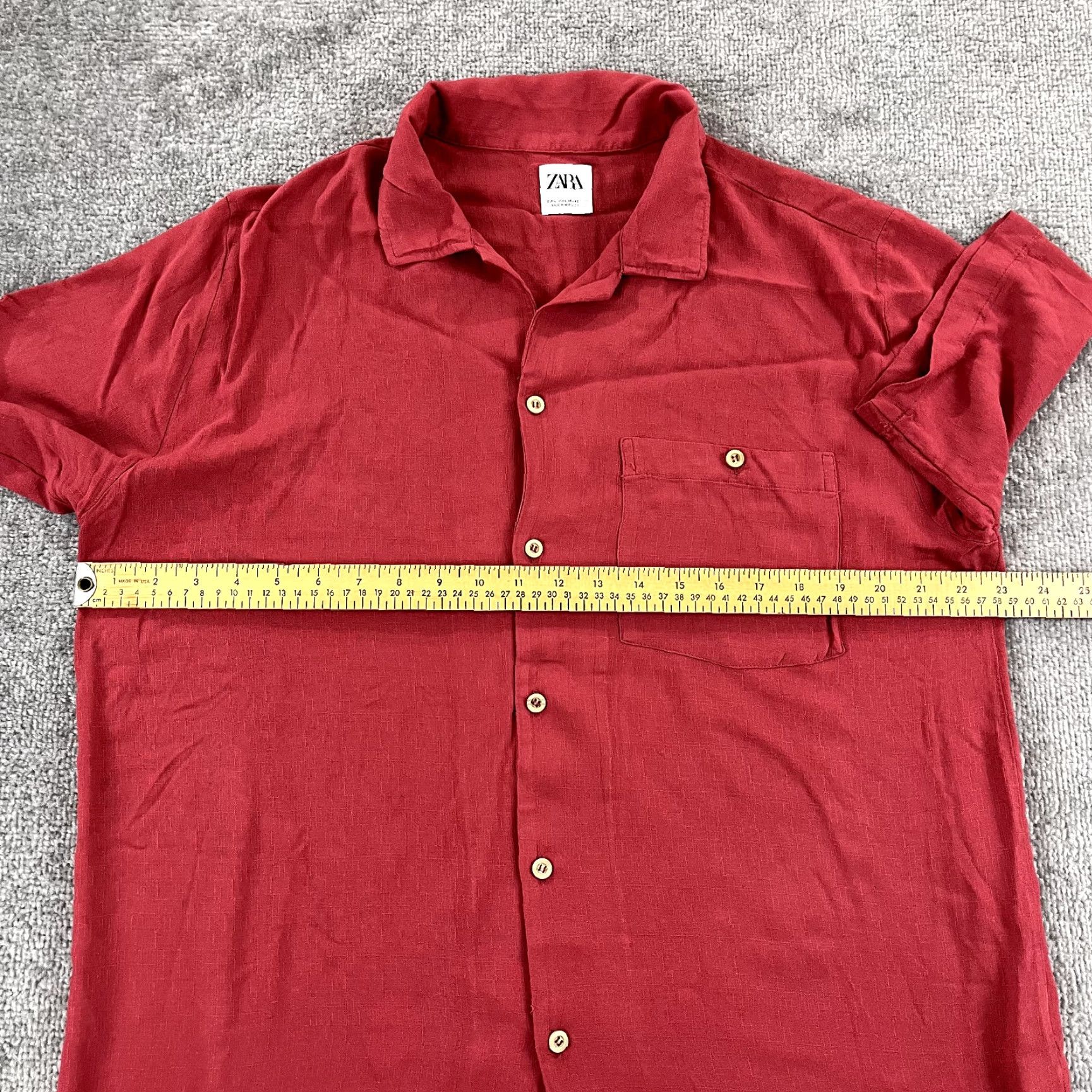 Zara VINTAGE Zara Mens Shirt Large Red Hawaiian Embroidered Viscose Button-Up Tropical Casual Size US L / EU 52-54 / 3 - 6 Thumbnail