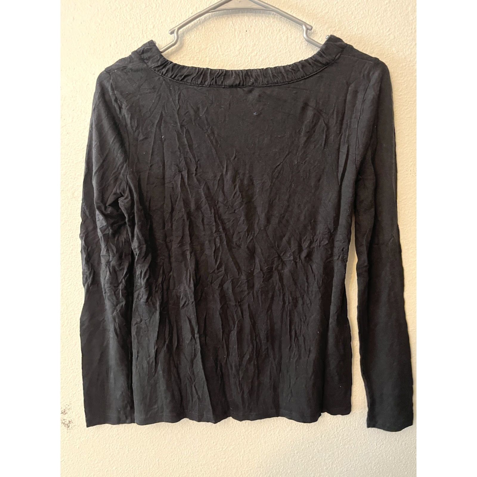 Talbots Talbots Pullover Shirt Women Black Long Sleeve V-Neck Cotton Blend PS Petite Size SP Size S / US 4 / IT 40 - 3 Thumbnail