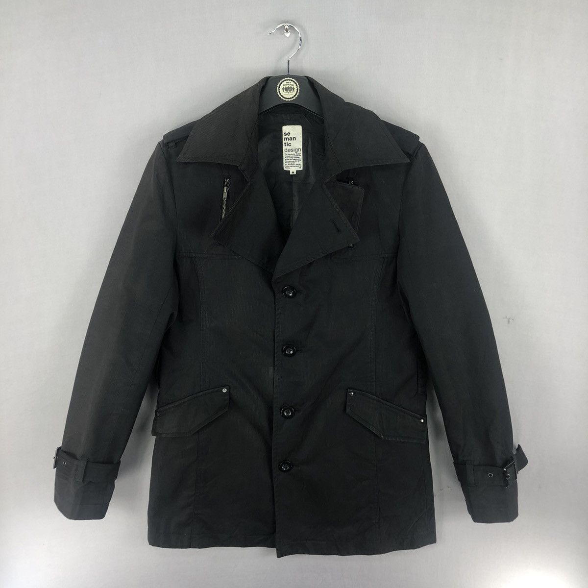 semanticdesign Vintage Semantic Design Trench Coat Jacket Double Collar Size S / US 4 / IT 40 - 1 Thumbnail