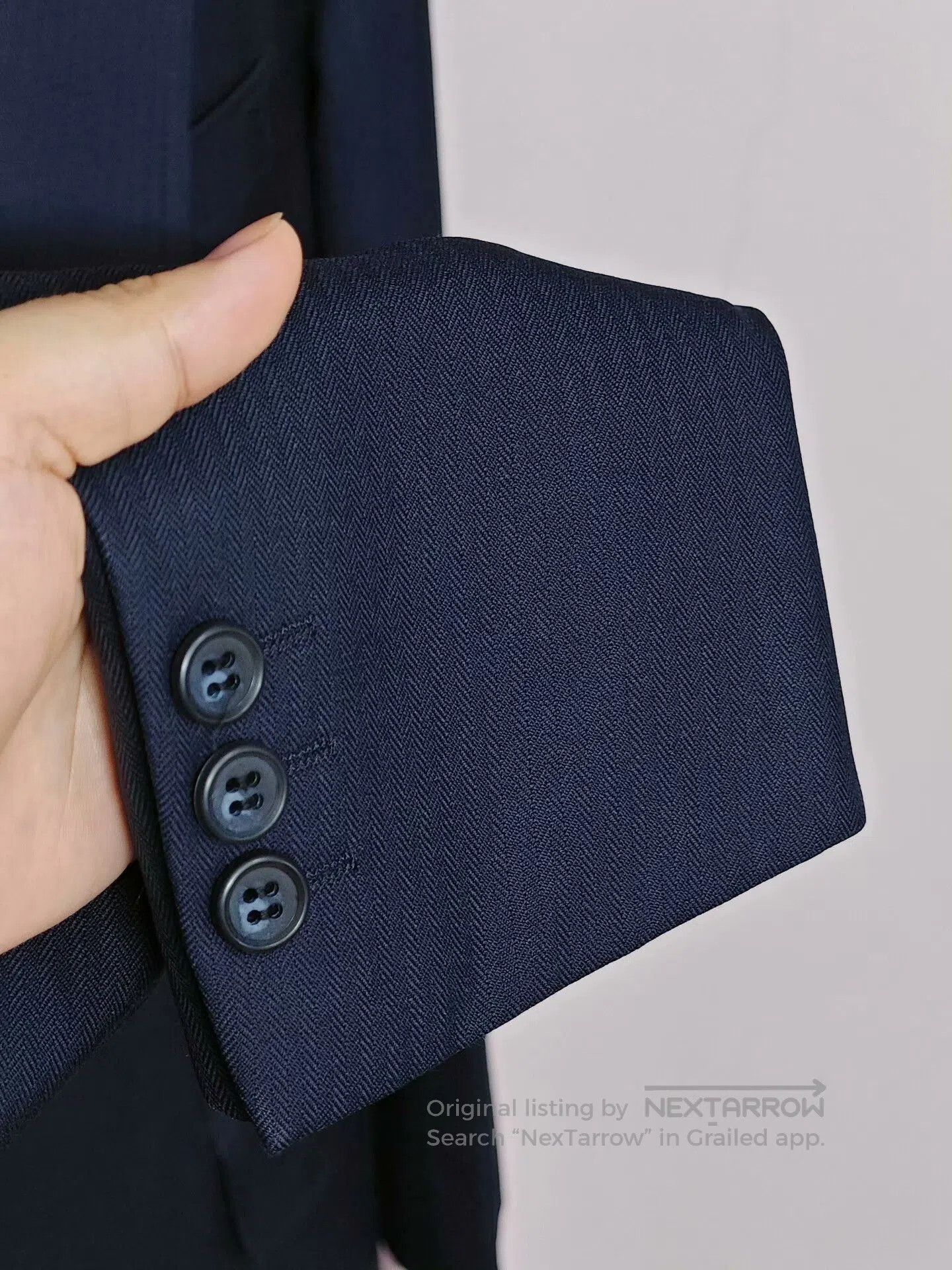 Holland & Sherry Custom Navy Wool Suit Jacket. Size US S / EU 44-46 / 1 - 4 Thumbnail
